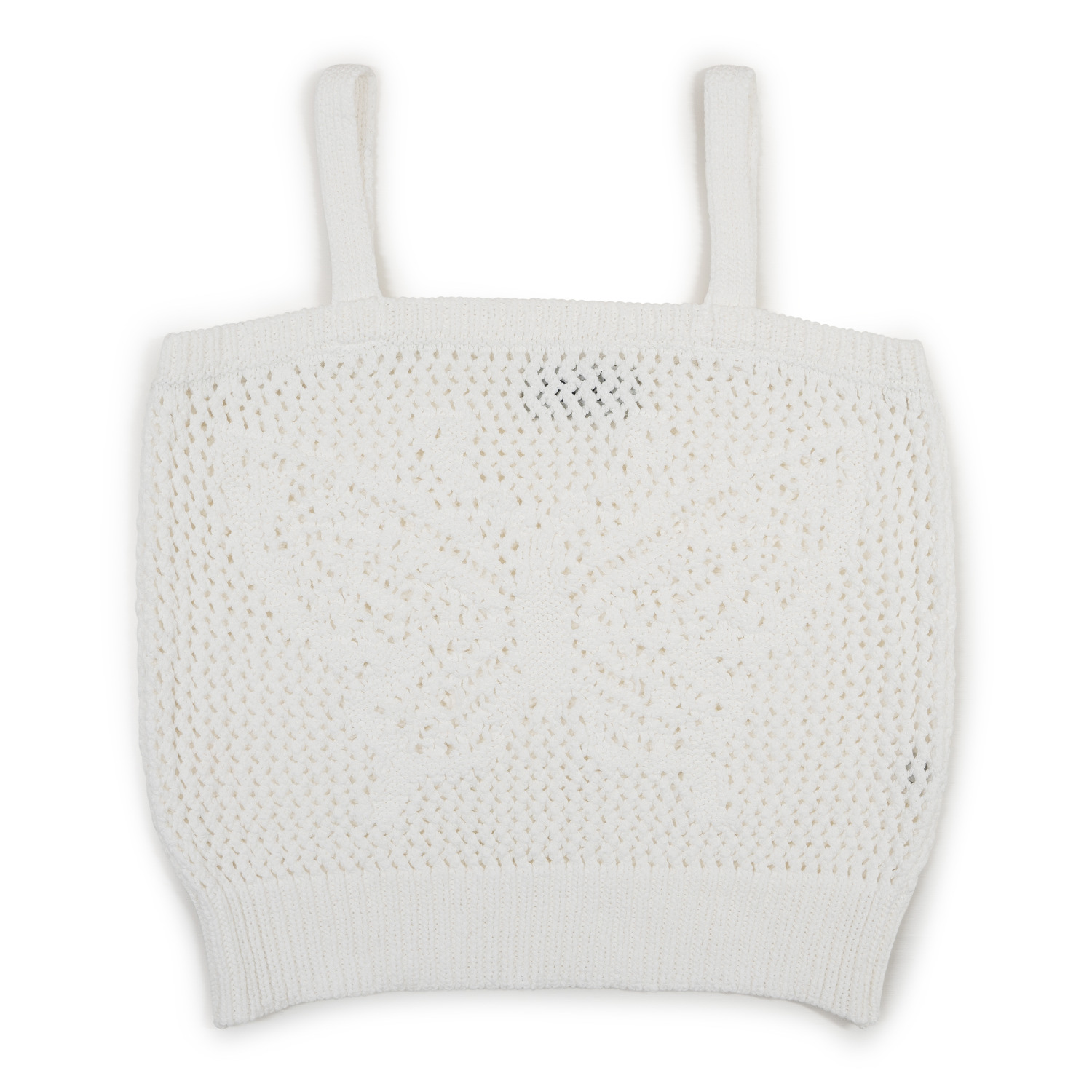 Gigi Knitwear Women's Butterfly Cotton Knit Tank Top In White In White
