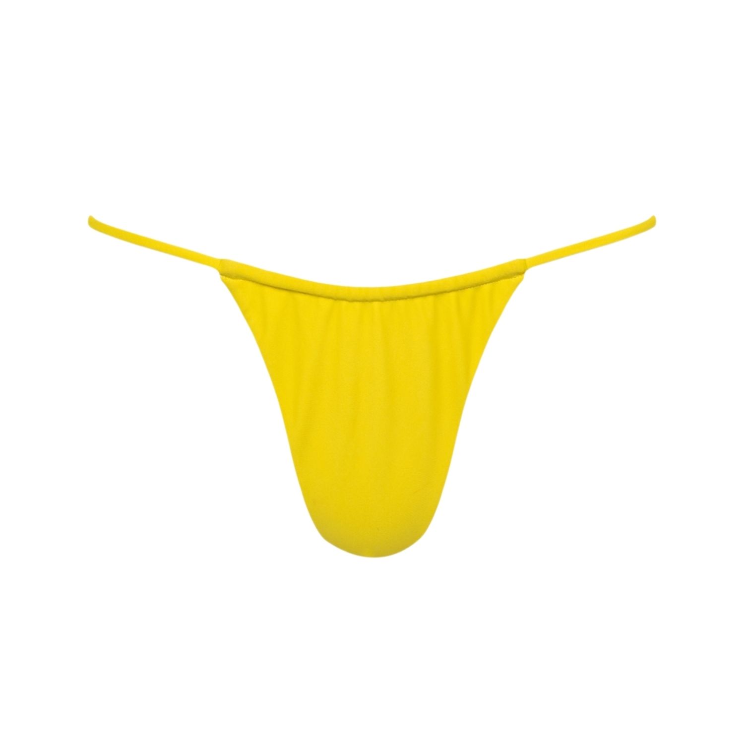 Playaluxe Women's Yellow / Orange Capri Yellow Ruched String Bikini Bottom
