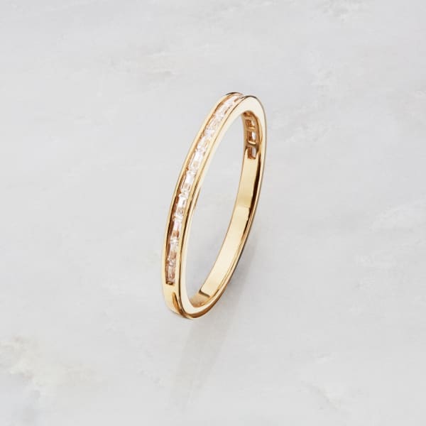 Lily & Roo Sterling Silver Baguette Diamond Style Eternity Ring In Eternity