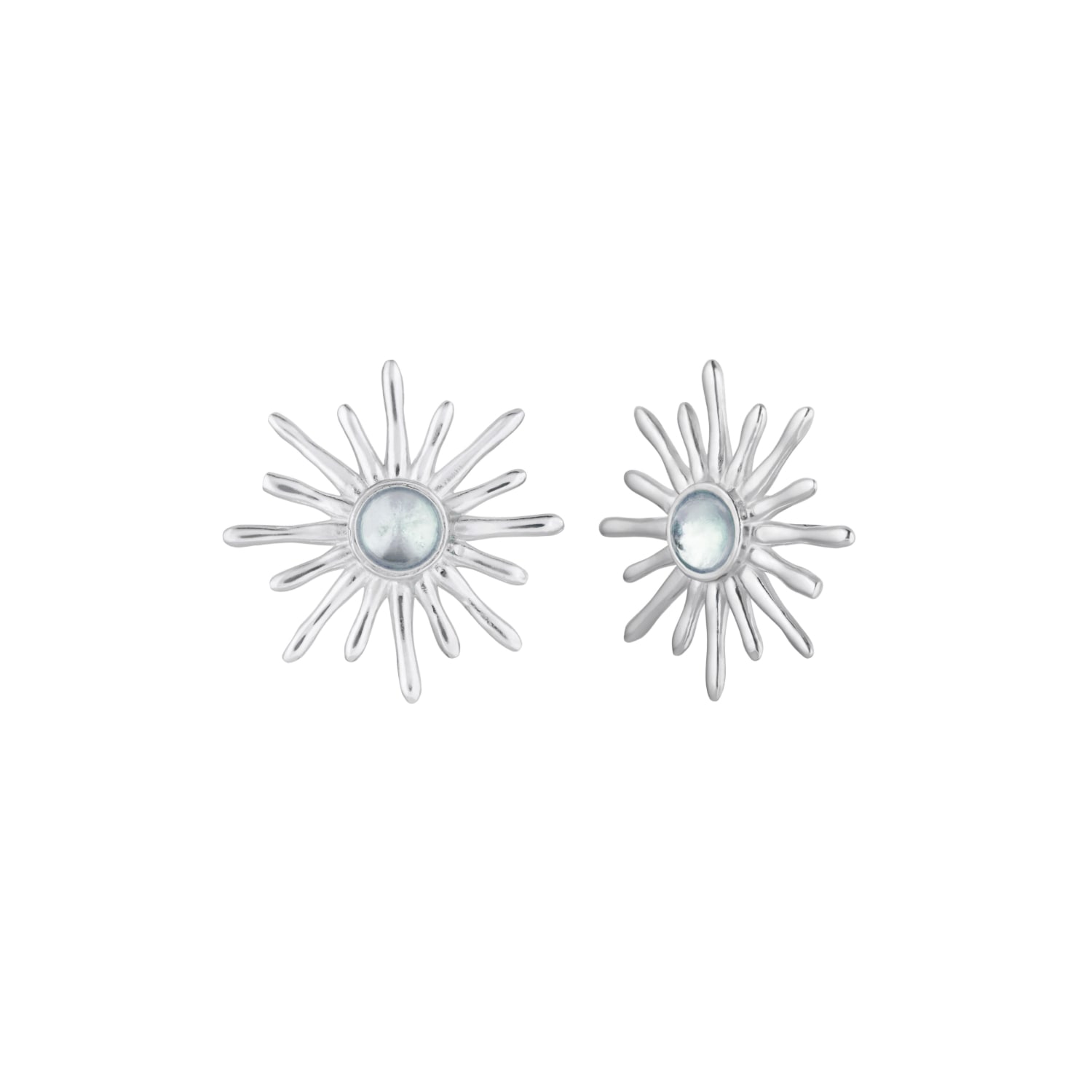 &lottie Women's Silver Arka Aquamarine Stud Earrings