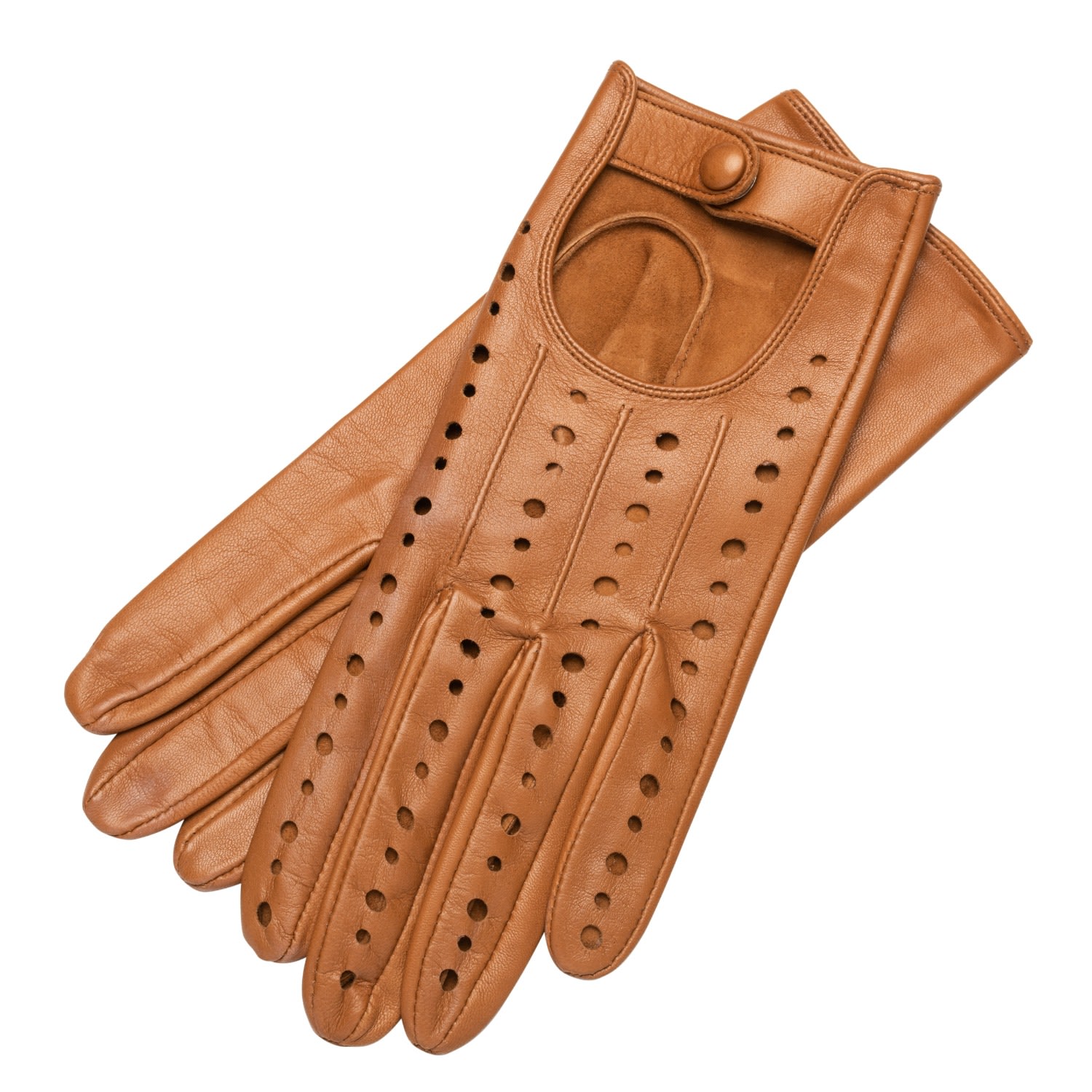 1861 Glove Manufactory Brown Rimini - Women's Leather Driving Gloves In Camel