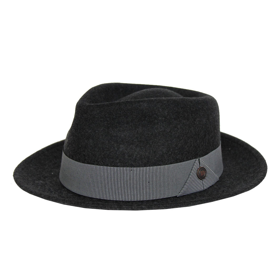 Dasmarca Hats Men's James Slate Grey Milange Wool Felt Fedora Hat In Grey