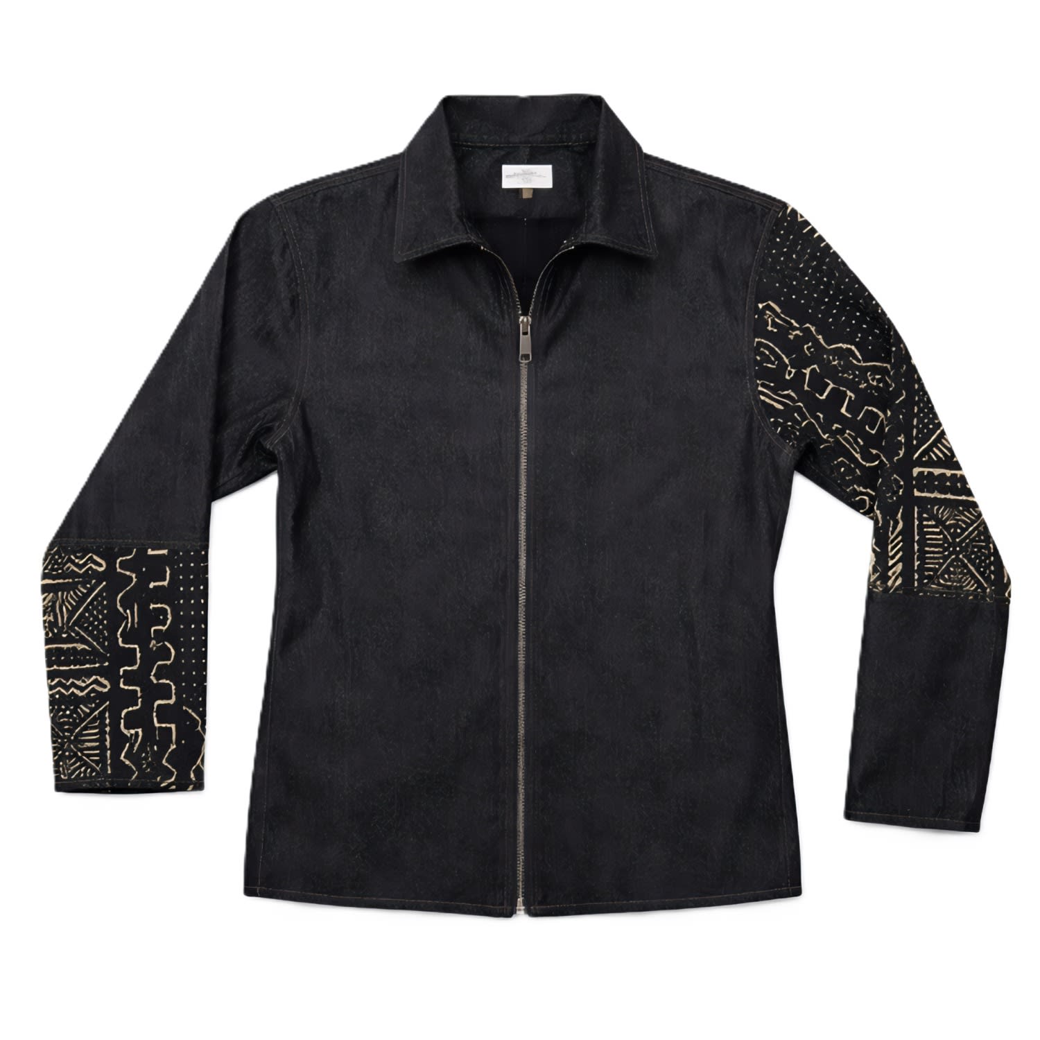 Women's Black Blended Denim Zipper Jacket | M/L | Zastastudio
