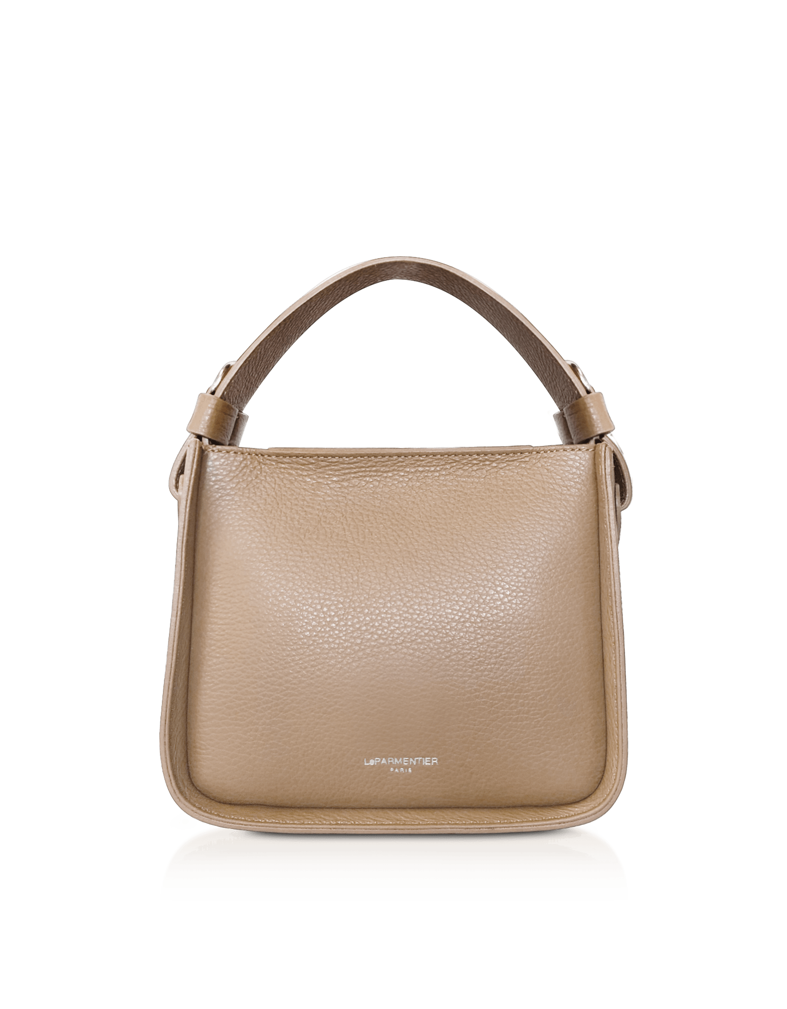 Le Parmentier Women's Neutrals Duplo Small Hammered Leather Top Handle Bag - Nude Color In Multi