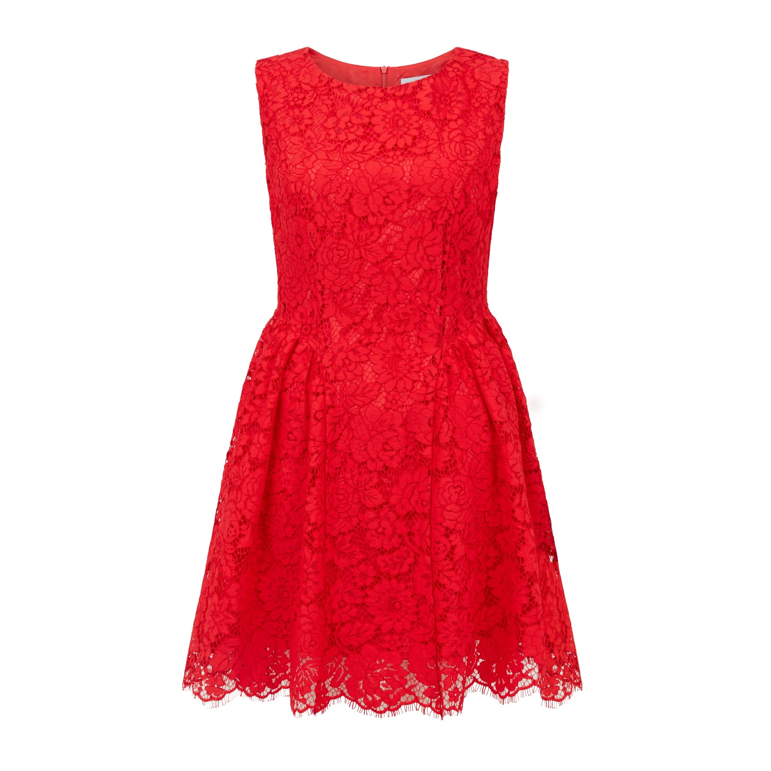 Women's Floral Lace Mini Dress In Scarlet Red | Small | Sour Figs