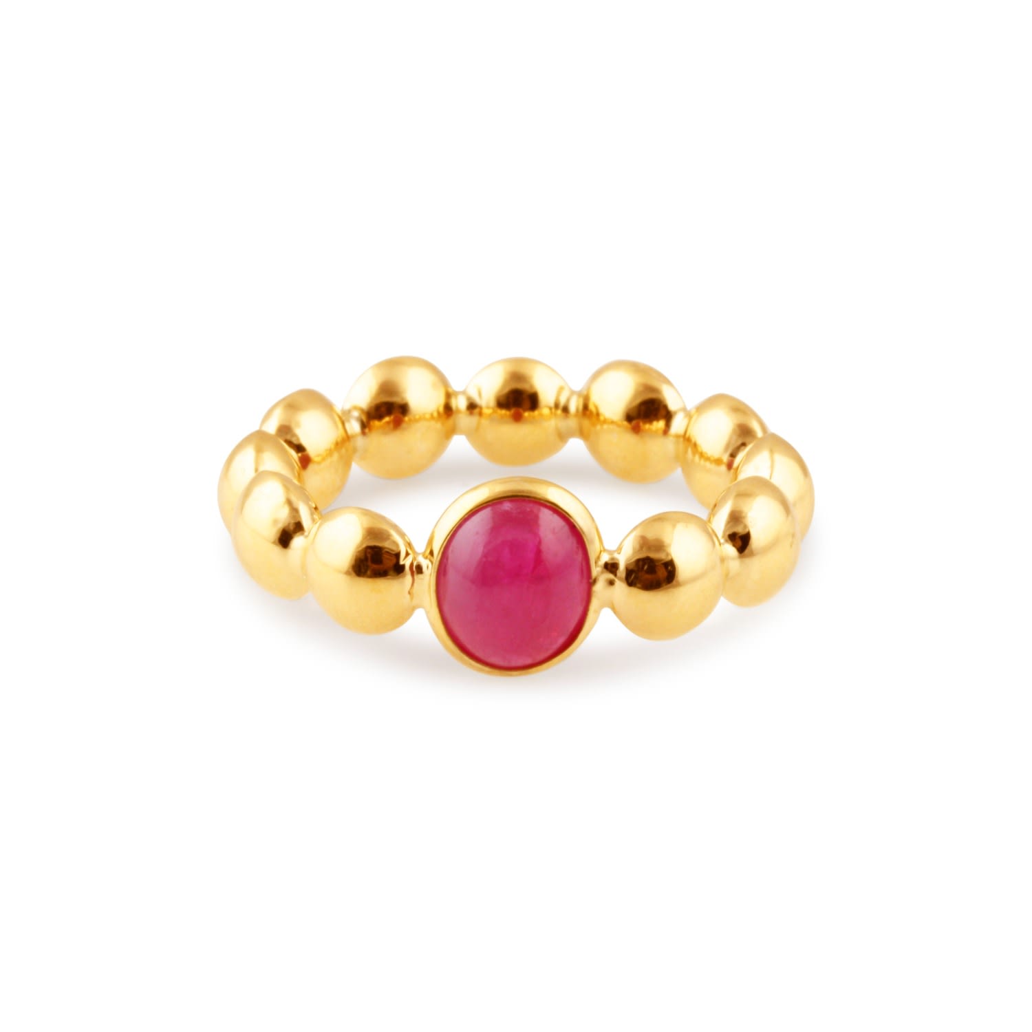 Women’s Ruby Oval Ring In 18K Yellow Gold Tresor Collection