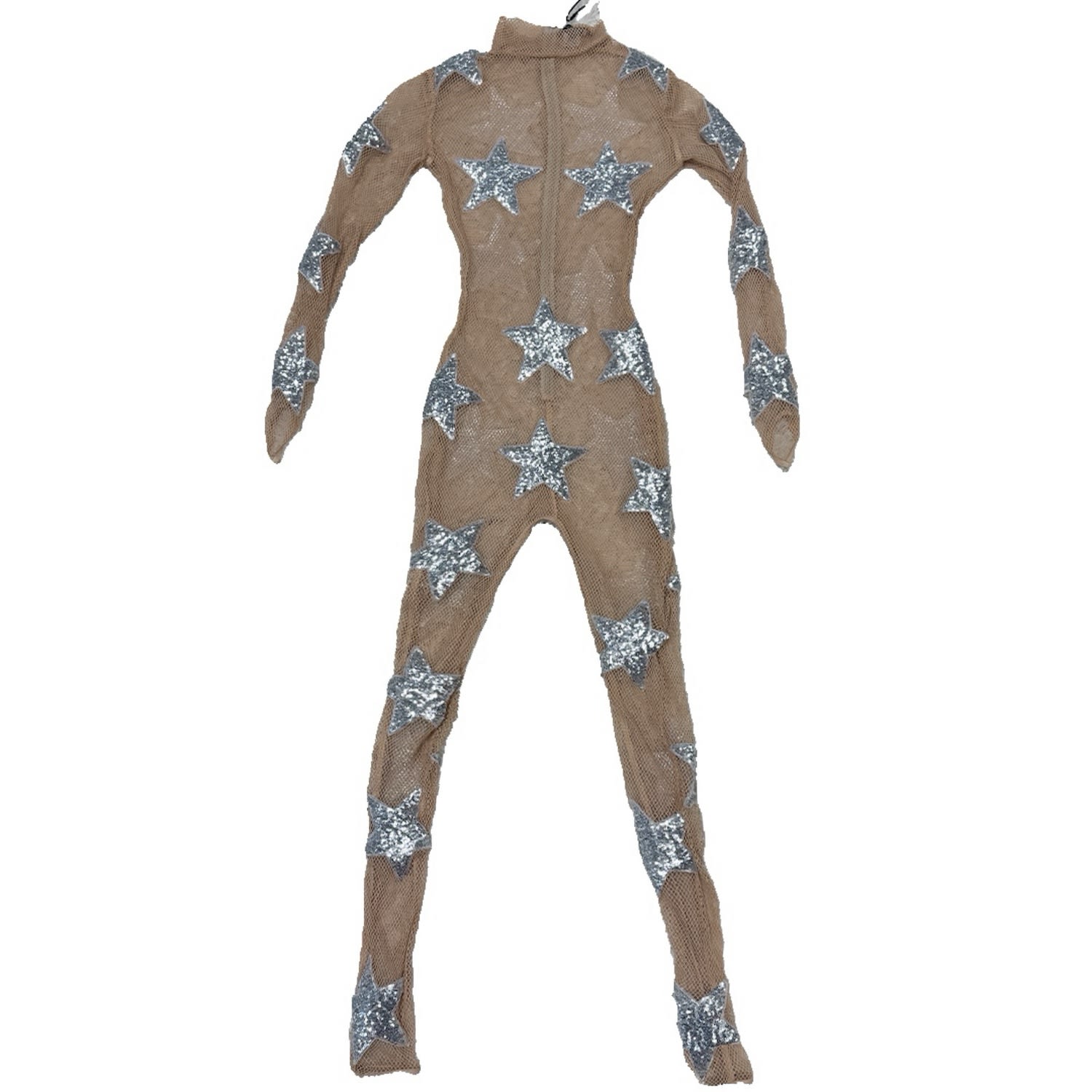 Harmonia Ny Women's Neutrals / Silver Lemuria Stars Mesh Catsuit By Dani Watanabe In Silver