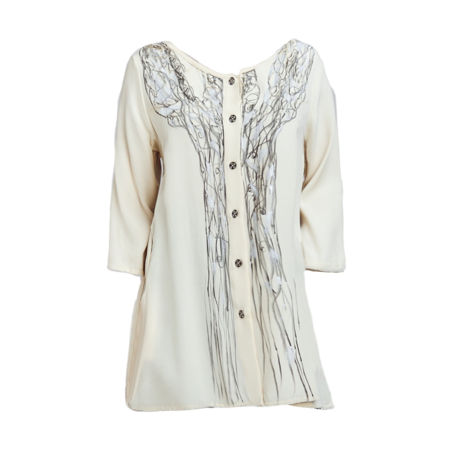 Saniya Khan Women's Neutrals Silver Sketch In Gray