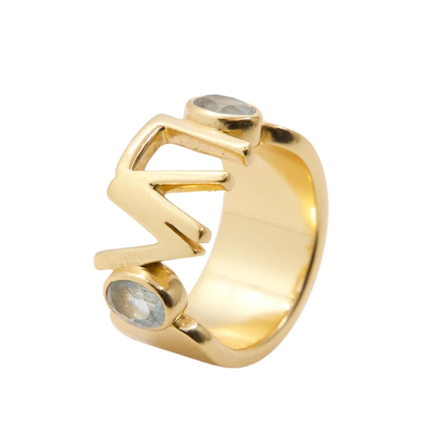 Kismet Jewels Women's Gold / White / Blue Seveneightsix Aquamarine Ring