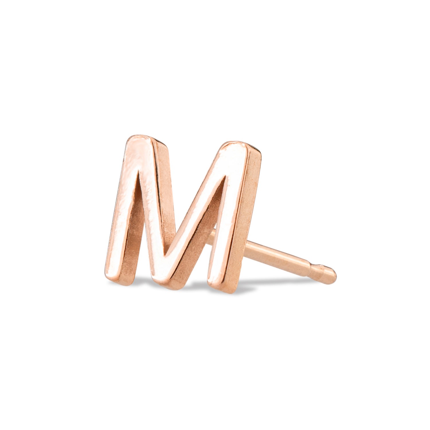 Women’s 14K Gold Letter Stud - Rose Gold Maya Brenner