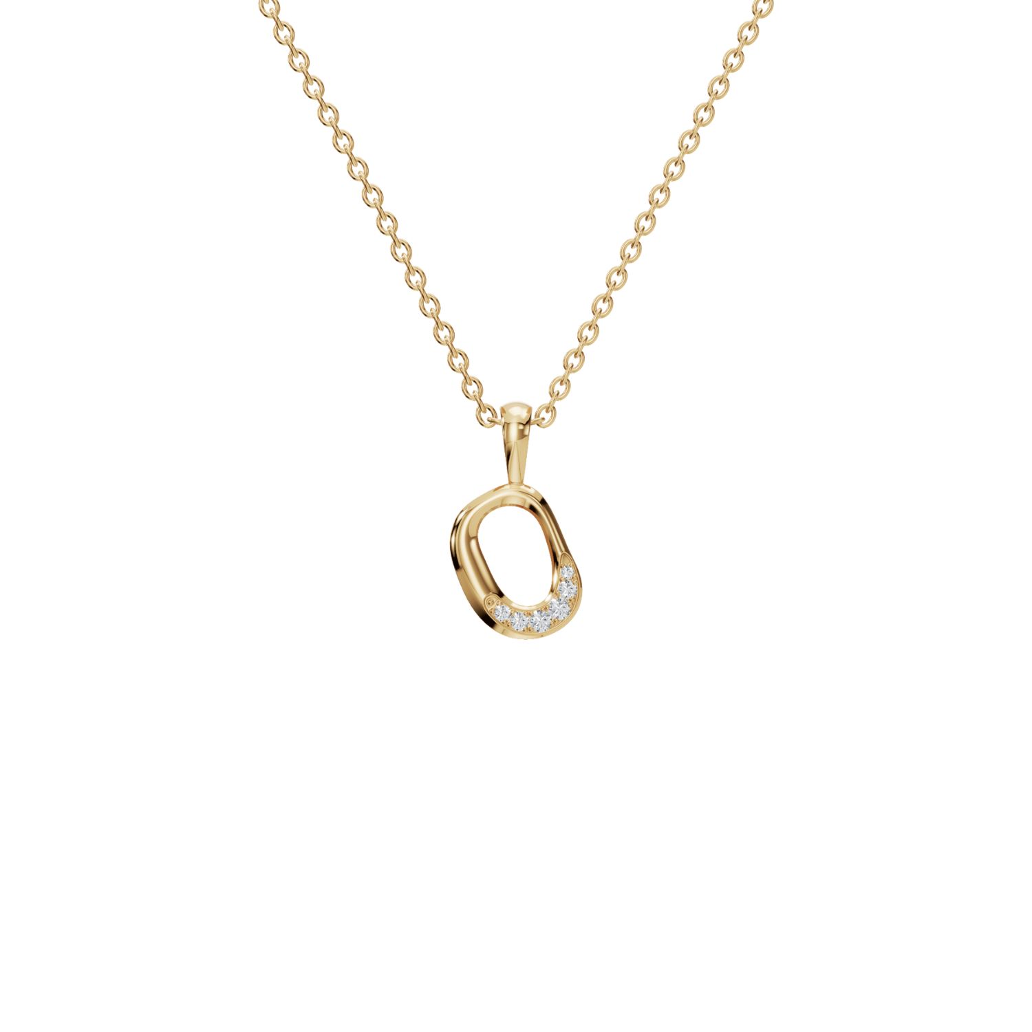 Aya Fine Jewelry Women's White / Yellow / Rose Gold Fourteen Kt Small Oval Diamond Charm Necklace
