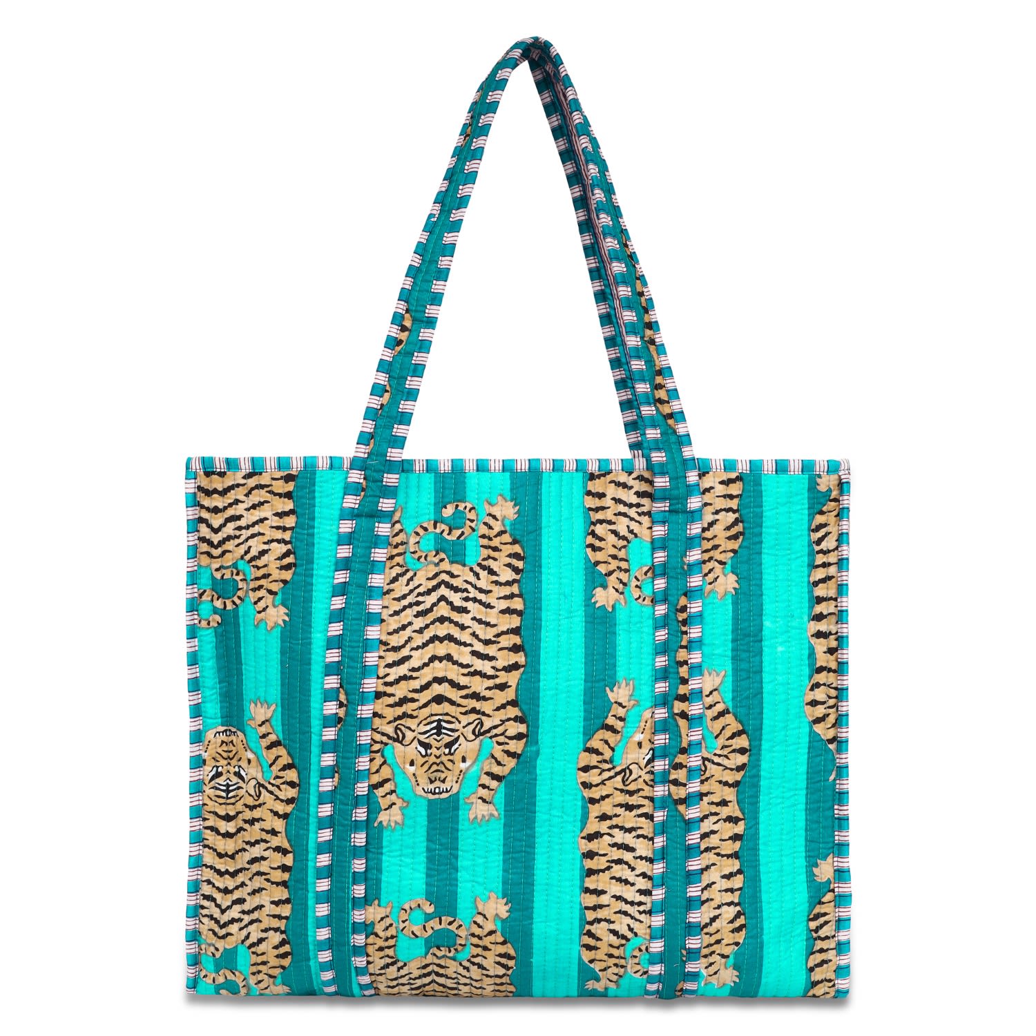 Conscious Yoga Collective Women's Blue The Tibetan Tiger Tote In Turquoise In Blue