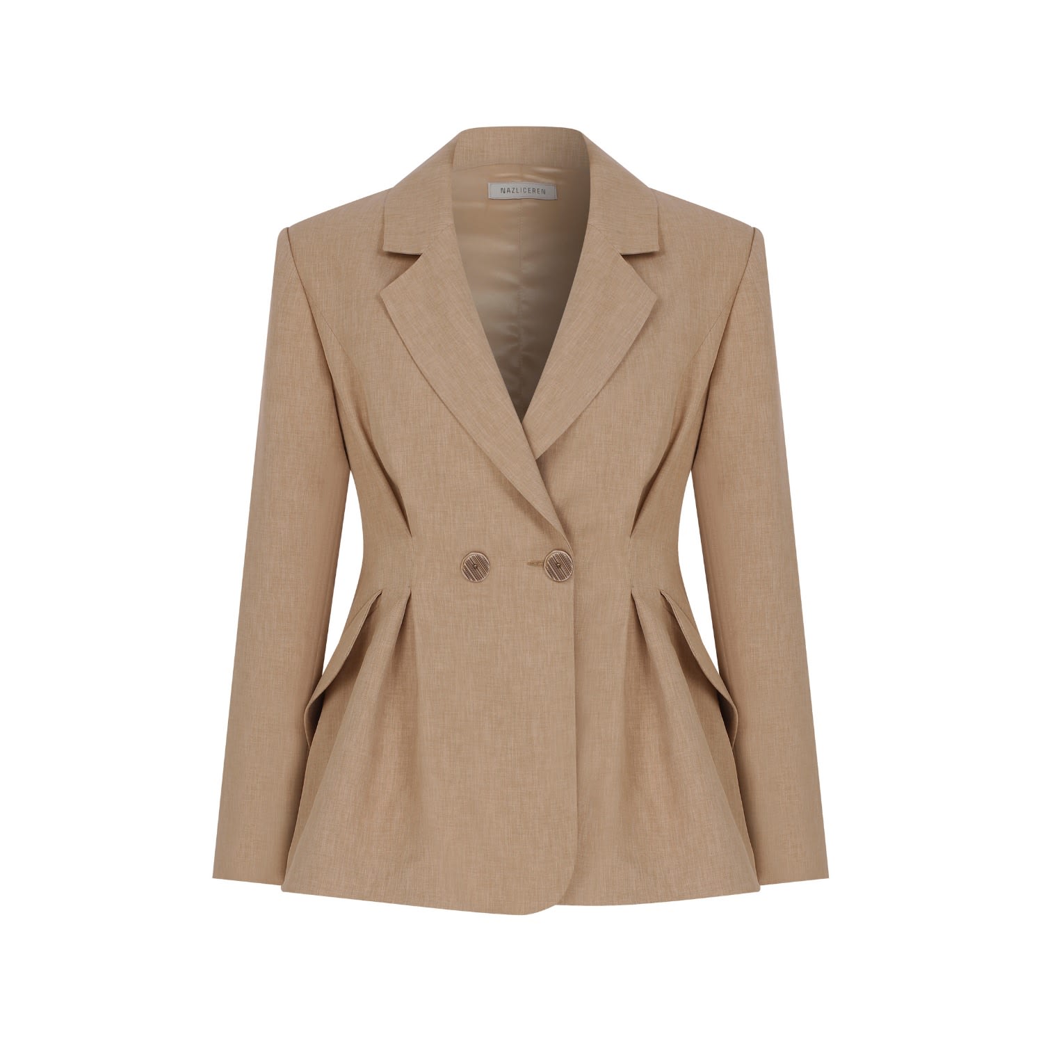 Nazli Ceren Marde Tailored Jacket In Almond Buff In Brown