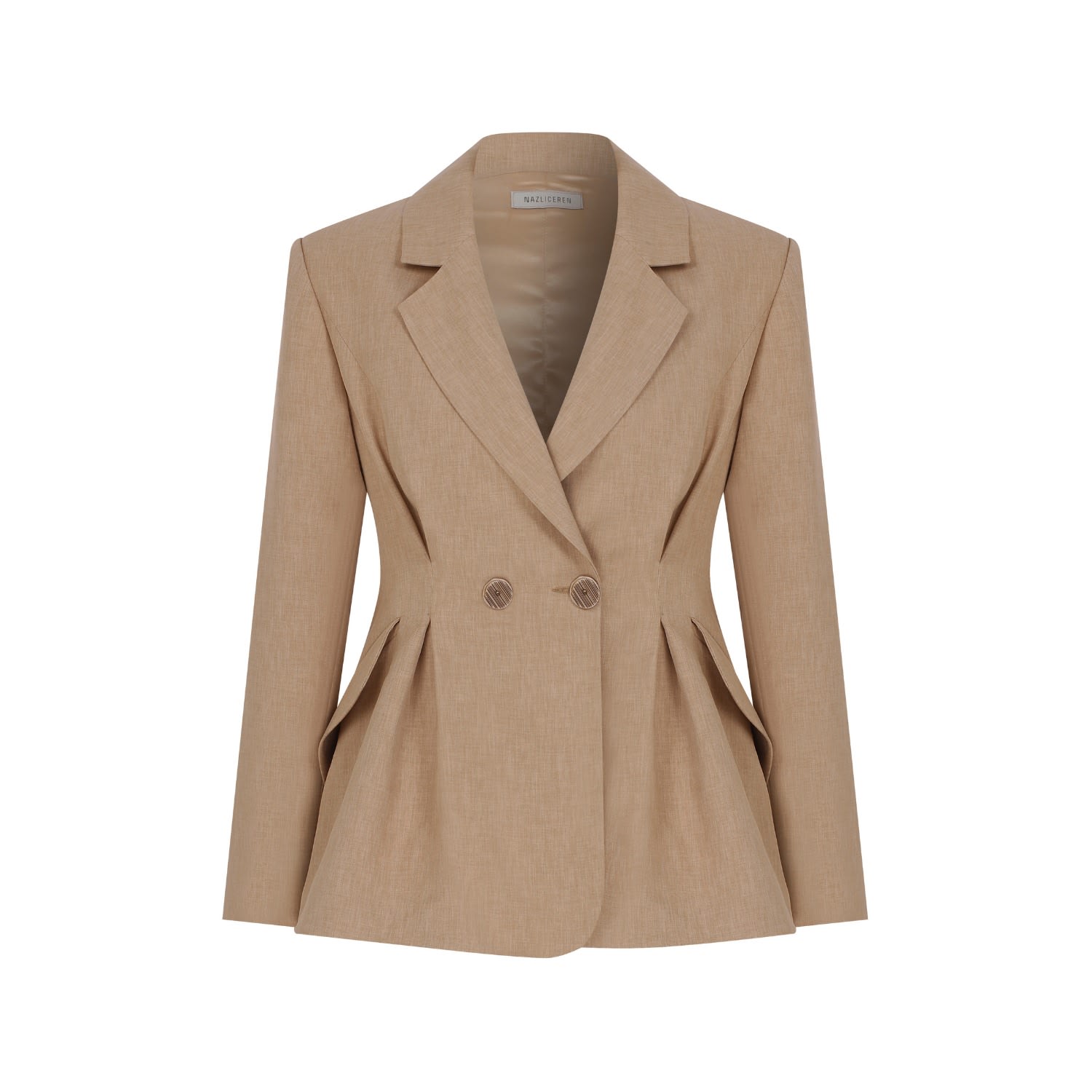 Shop Nazli Ceren Women's Brown Marde Tailored Jacket In Almond Buff