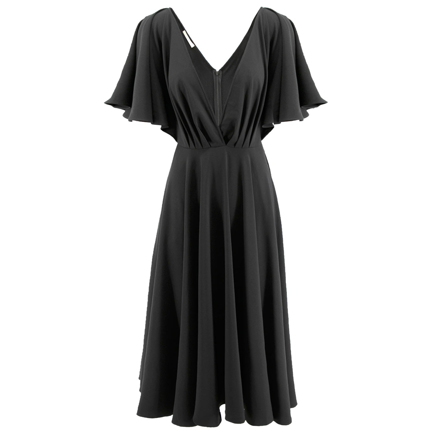 Women’s Florence Wrap Dress With Butterfly Sleeves & Pockets In Black Extra Small Roserry