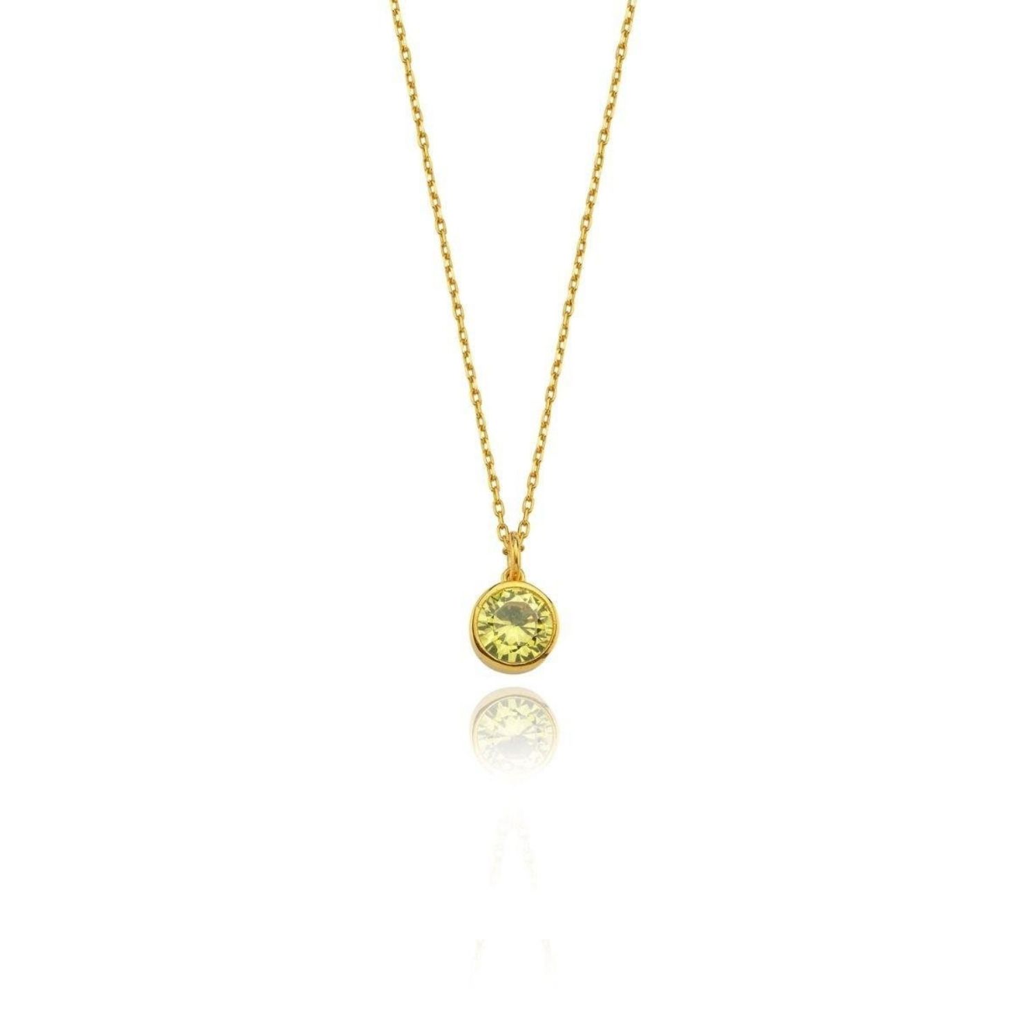 Linya Jewellery Women's Cosmic Chain Zodiac Necklace Yellow Birthstone In Yellow