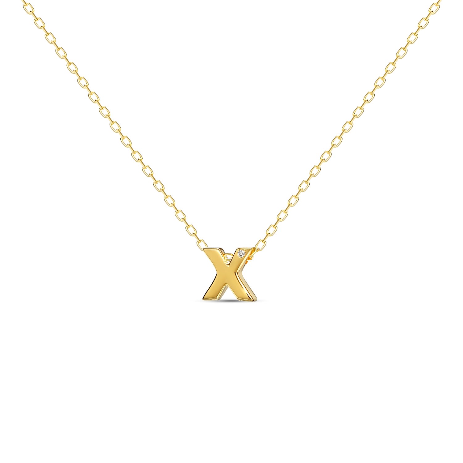 Women’s Diamond Letter Necklace X - Gold Mosuo Jewellery