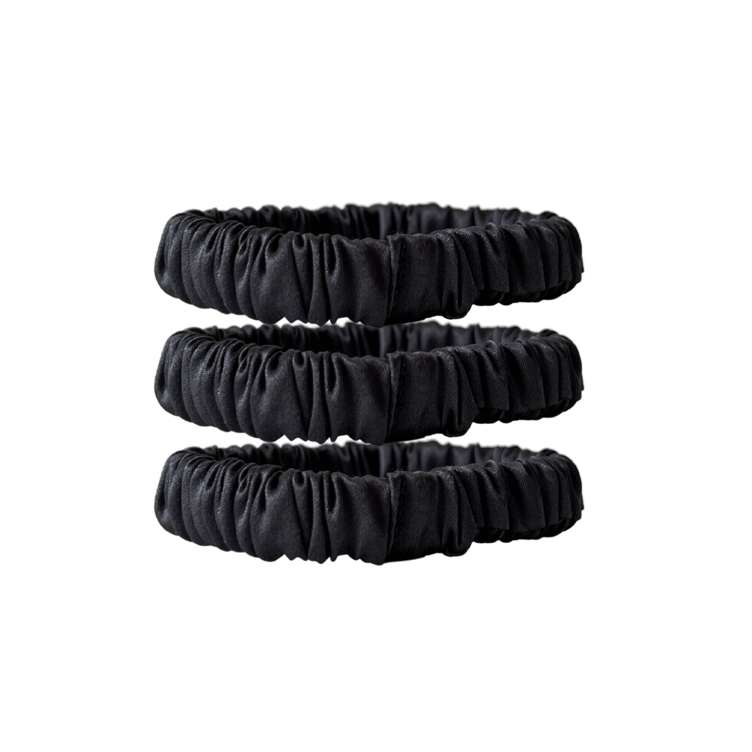 Sylki Women's Grey Silk Hair Ties - Three Pack In Gray