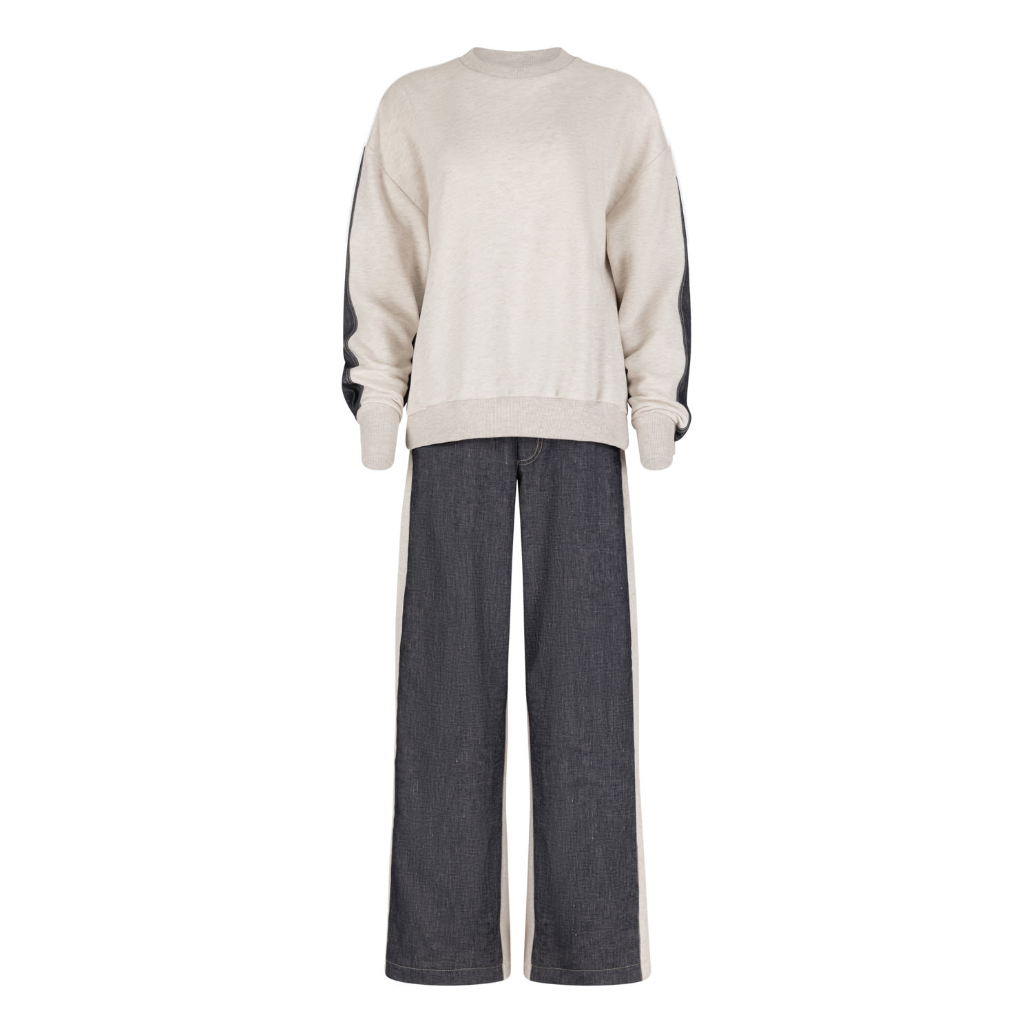 Clothes By Locker Room Blue / Brown Color-block Two-piece Co-ord Set In Blue/brown
