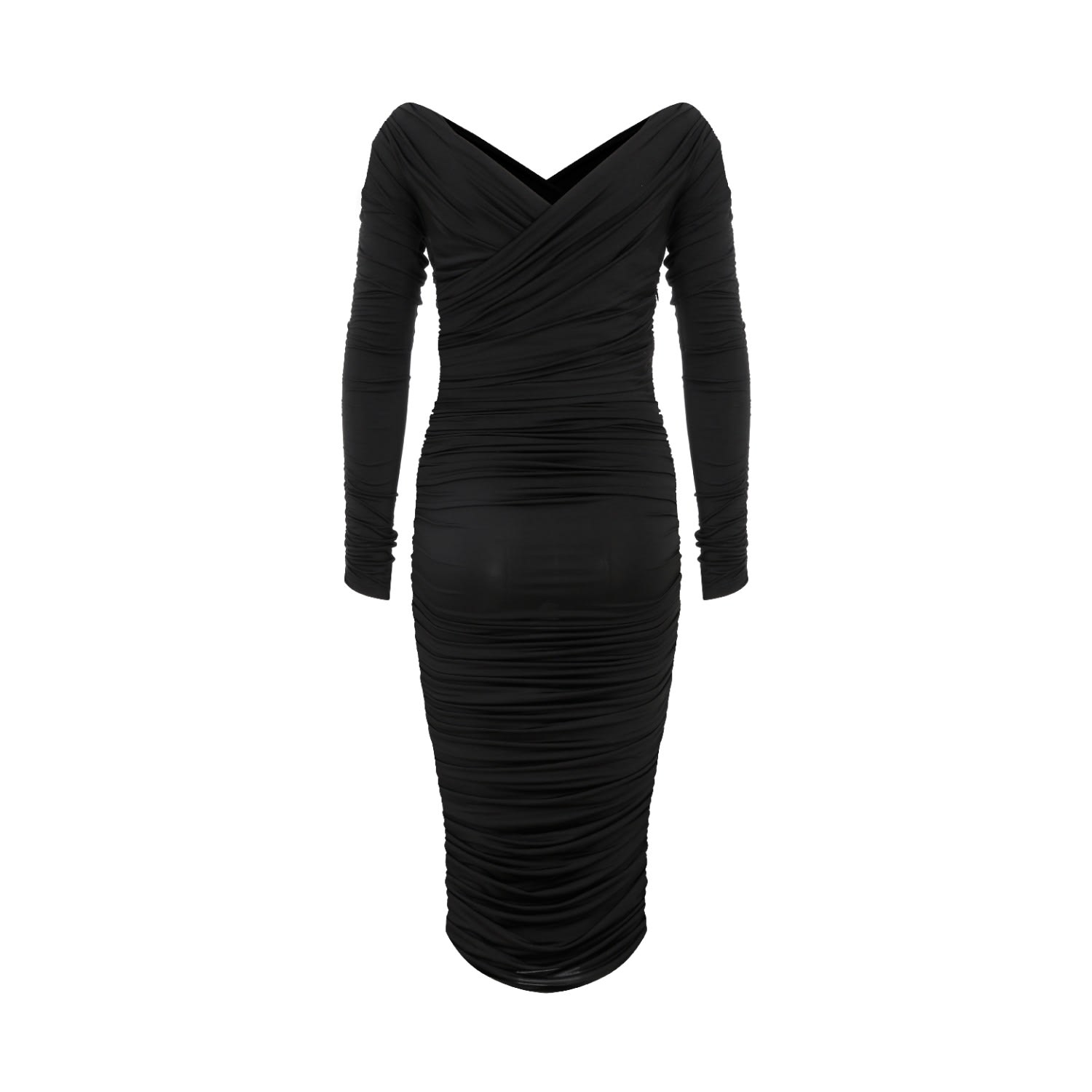 Women's Black Jilou Draped Jarsey Midi Dress | Small | Nazli Ceren