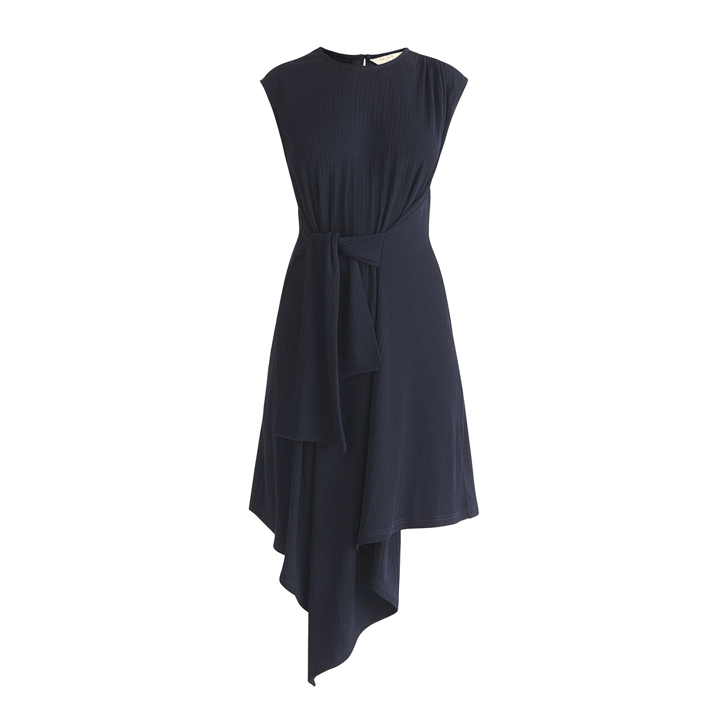 Paisie Women's Blue Ribbed Asymmetric Hem Dress In Navy