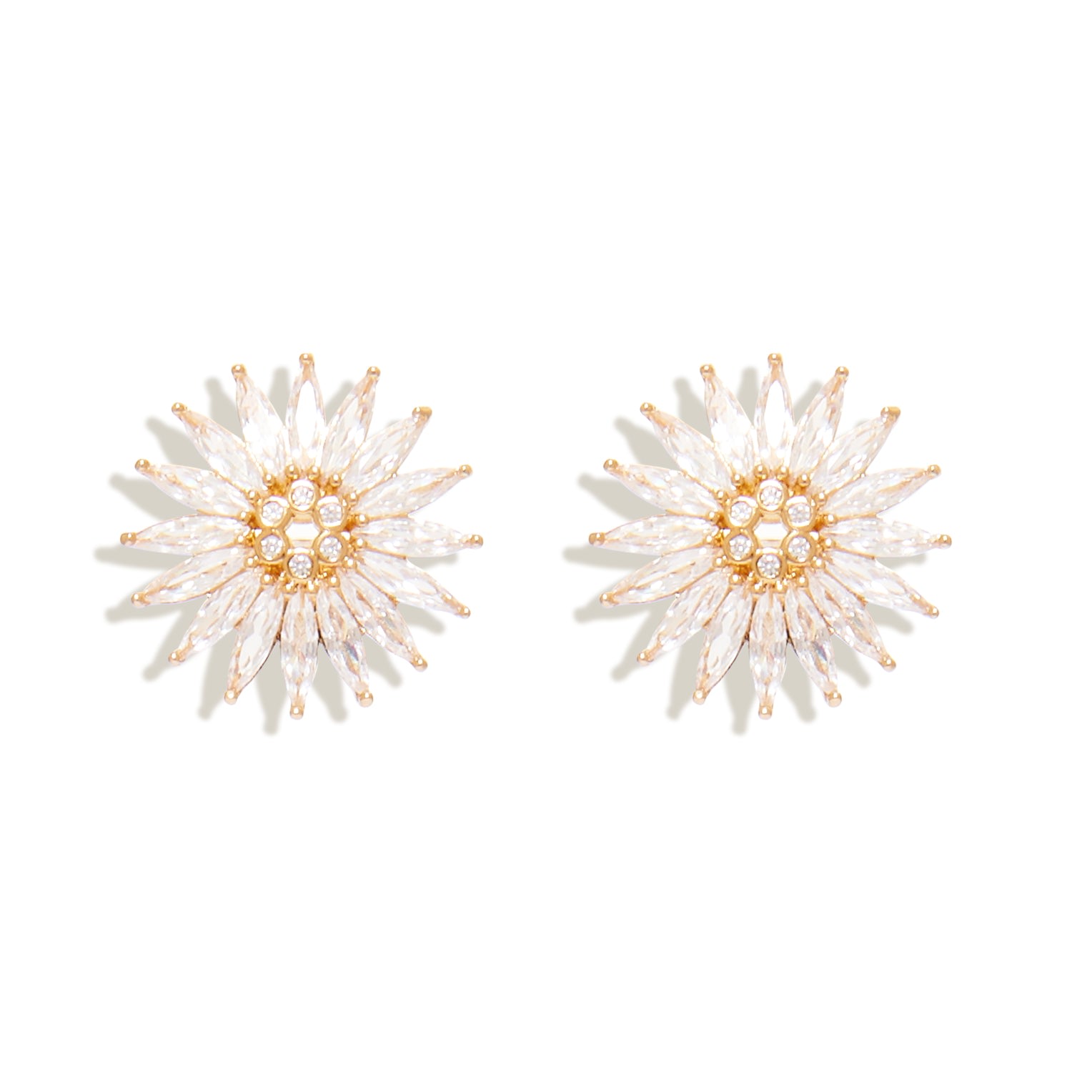 Mignonne Gavigan Women's Gold Crystal Madeline Stud Earrings Clear In Gold