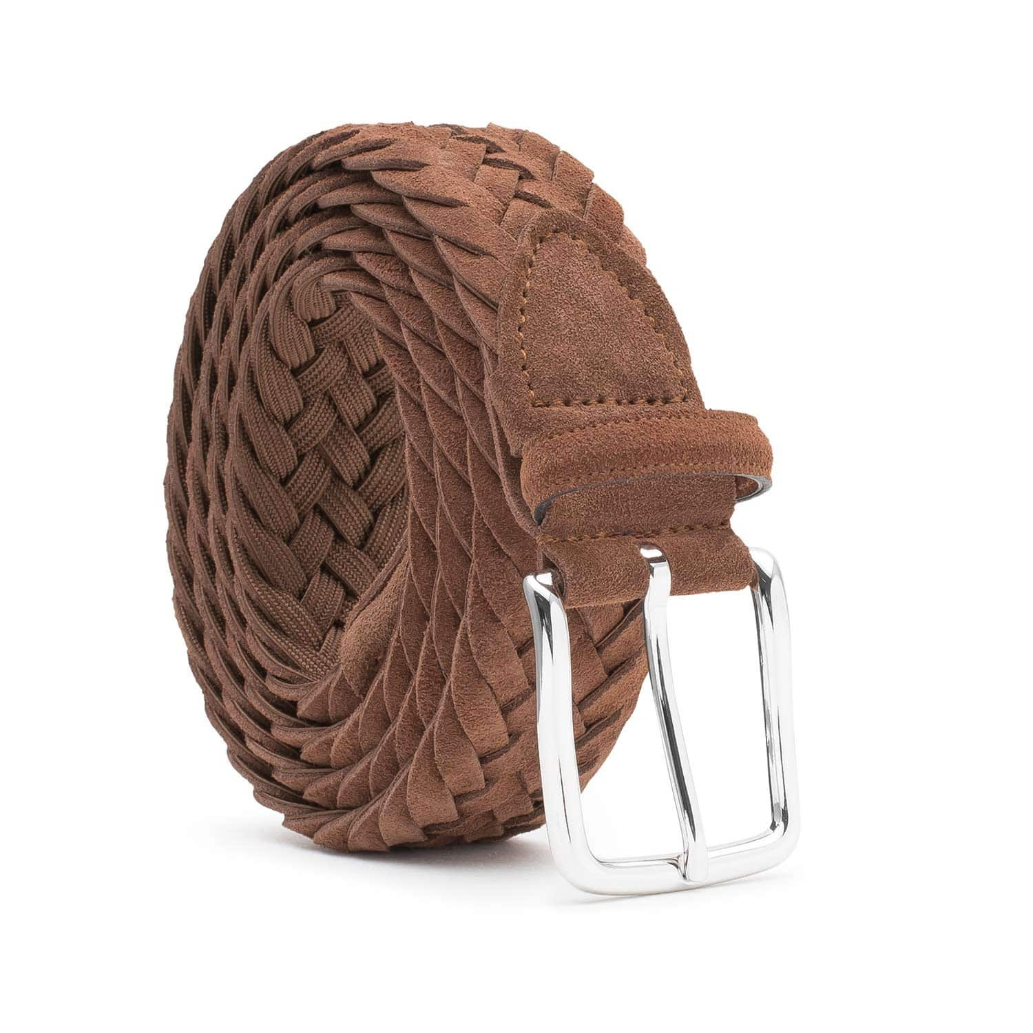 Cognac Brown Braided Belt for Men 28 / 70 cm - Brown | Capo Pelle