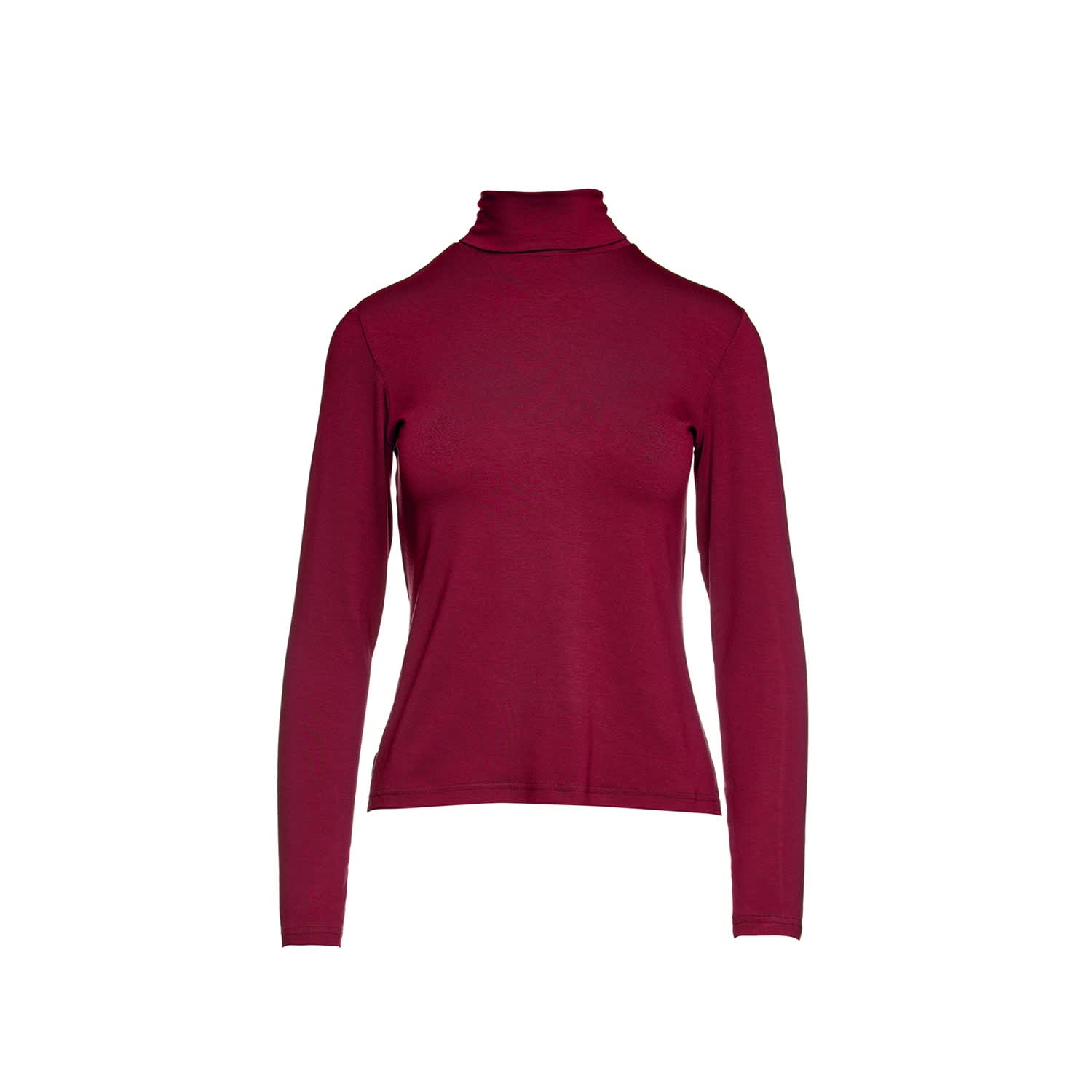 maroon polo neck jumper