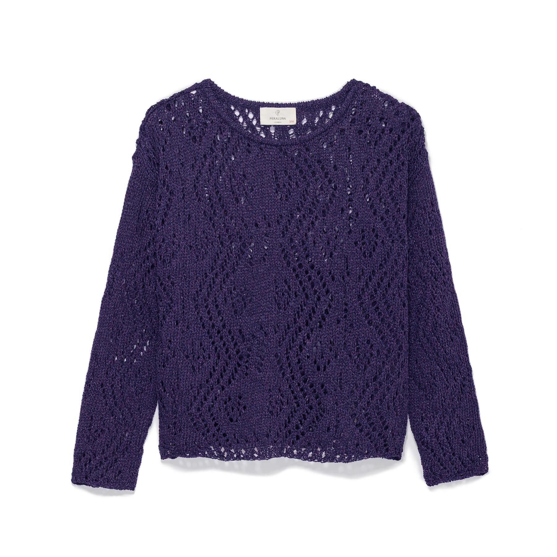 Peraluna Women's Amy Top Openwork Glittery Blouse In Purple In Purple