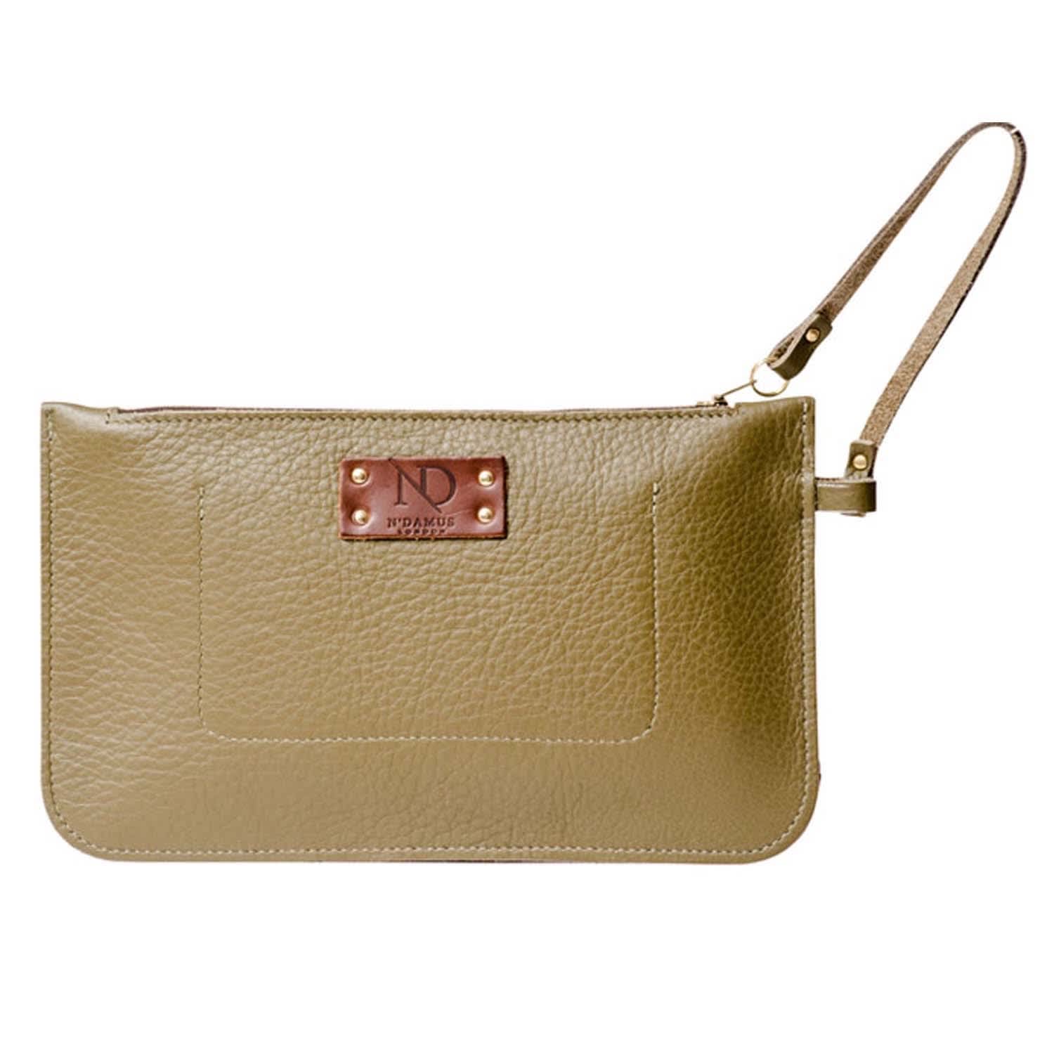 olive green clutch purse