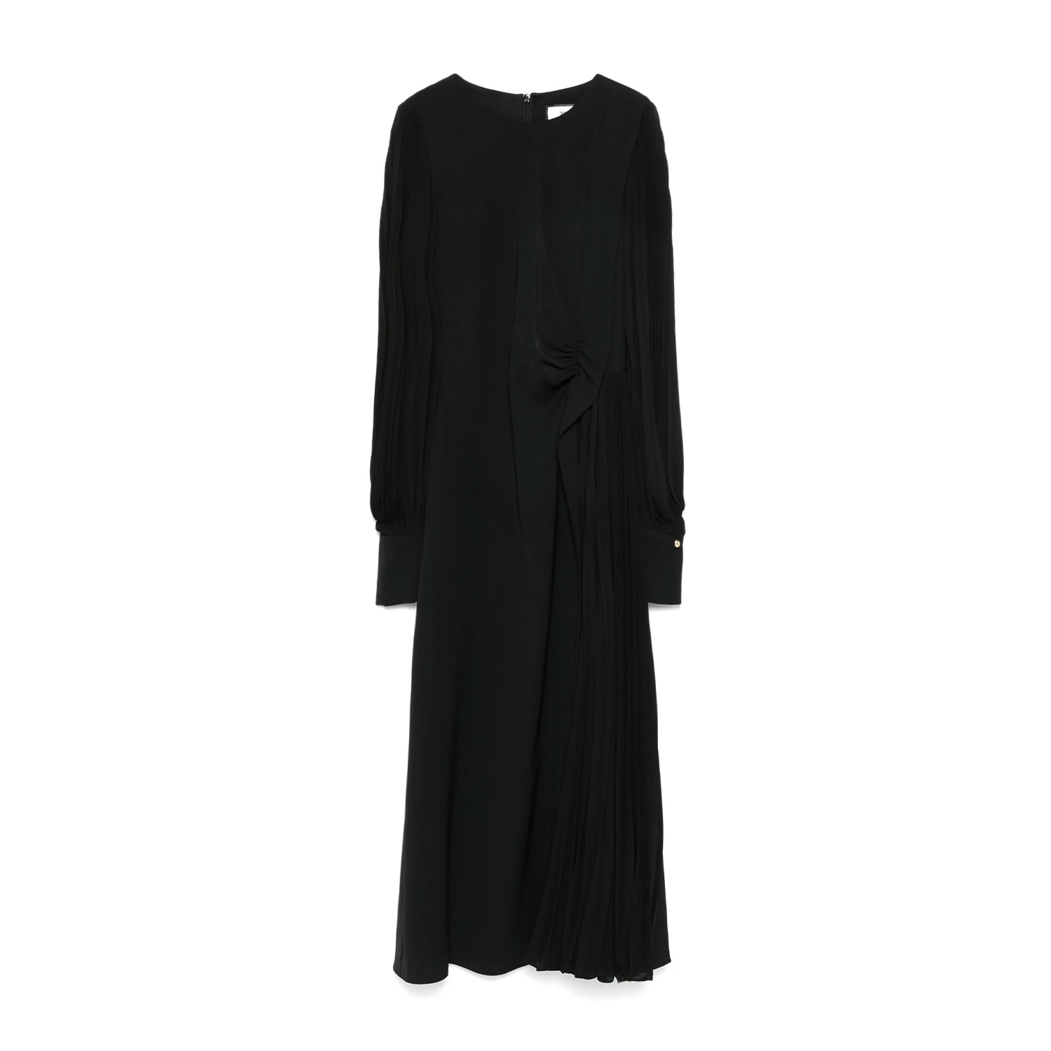 Nissa Pleated Maxi Dress In Black