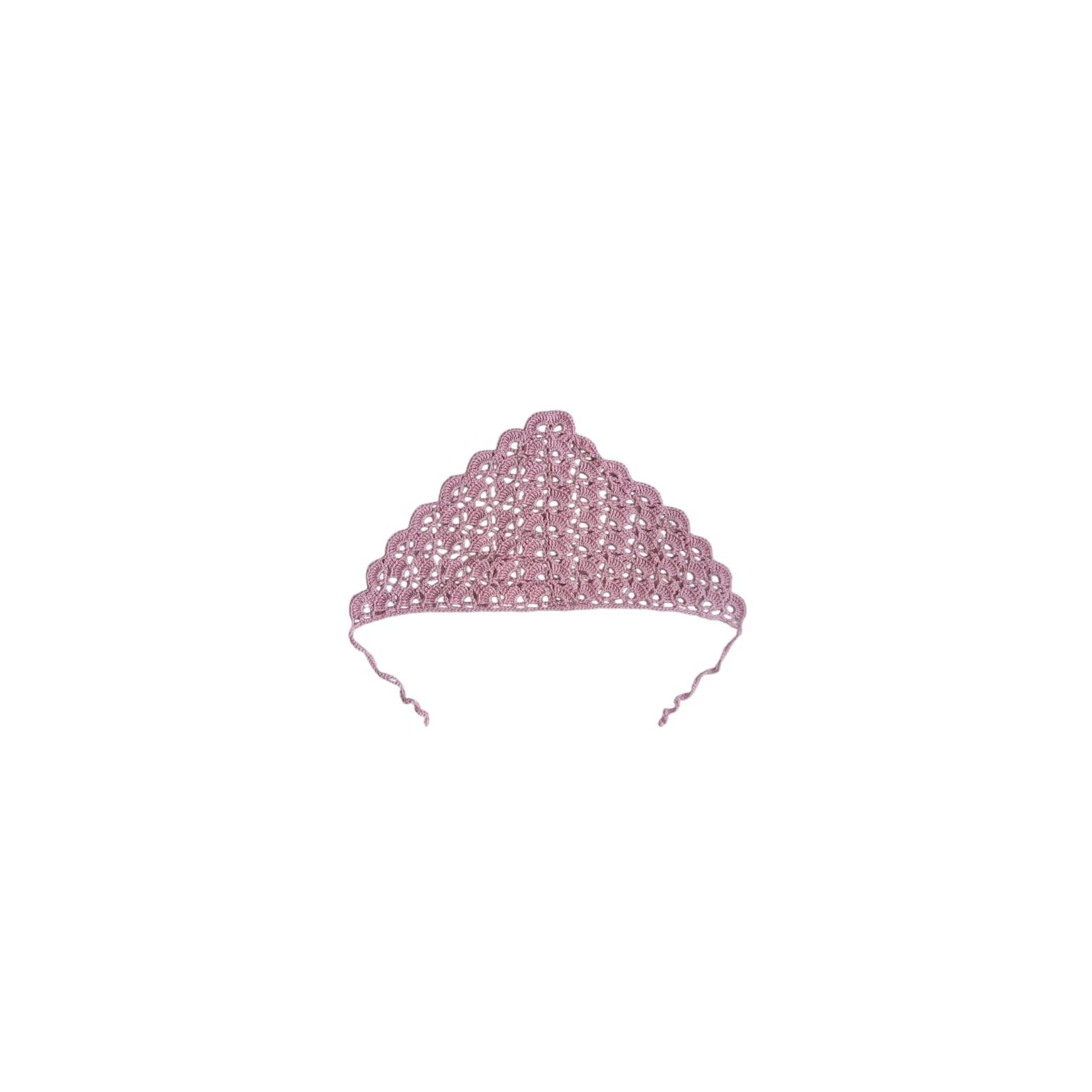 Women's Handmade Crochet Pink Bandana – Detailed Motif Design | Springmoonatelier
