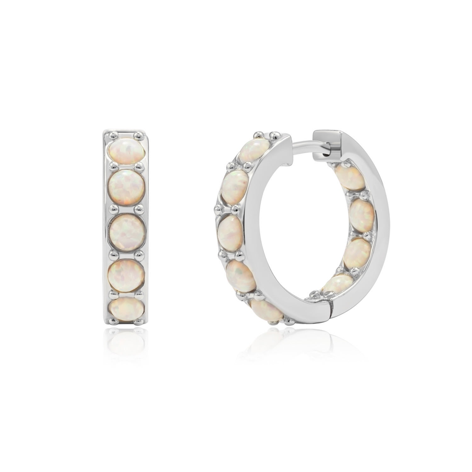 Women’s Clio Opal Silver Hoop Earrings Cvlcha