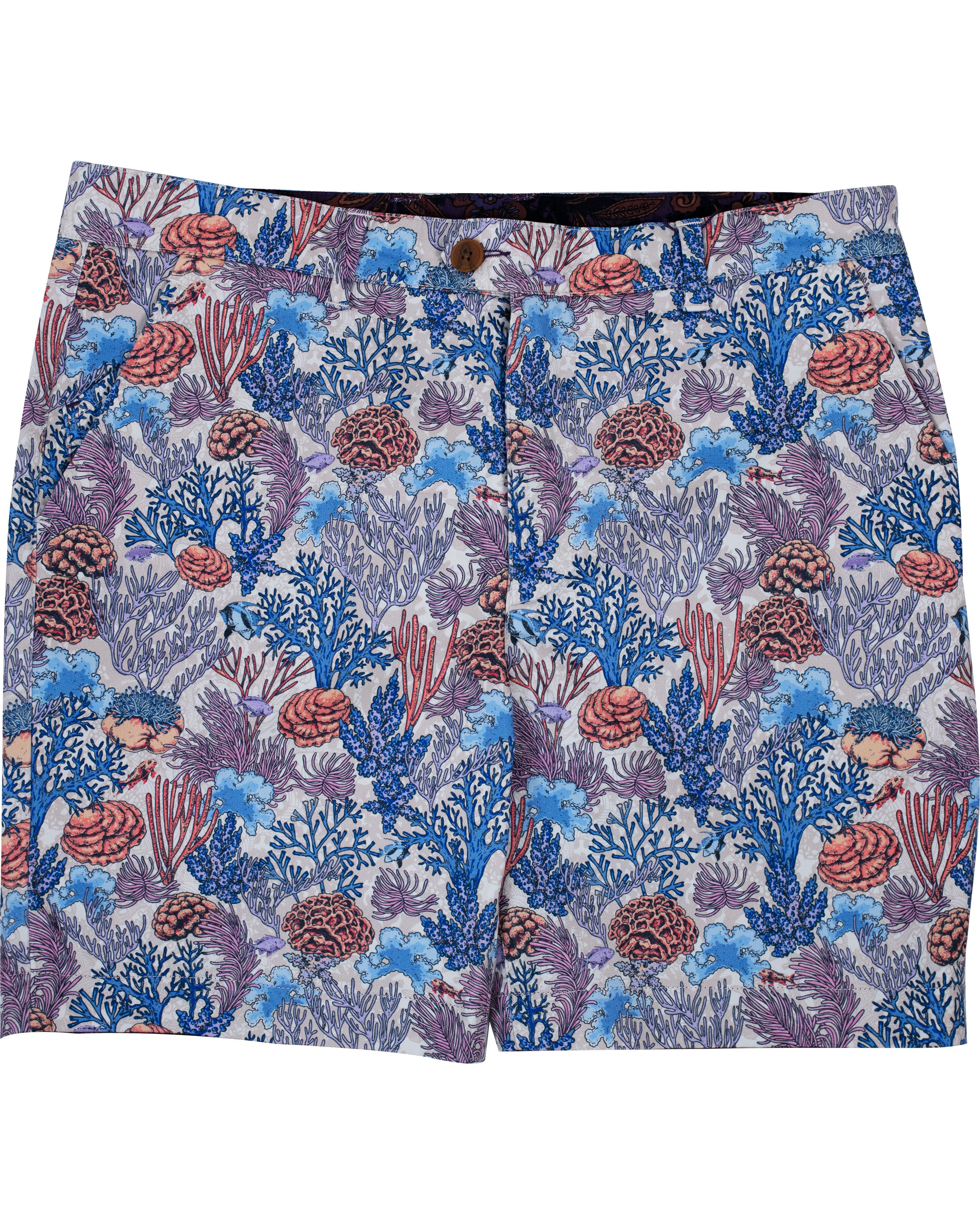 Men’s Neutrals / Blue / Yellow John Coral Garden Short - Pumice 31" Lords of Harlech