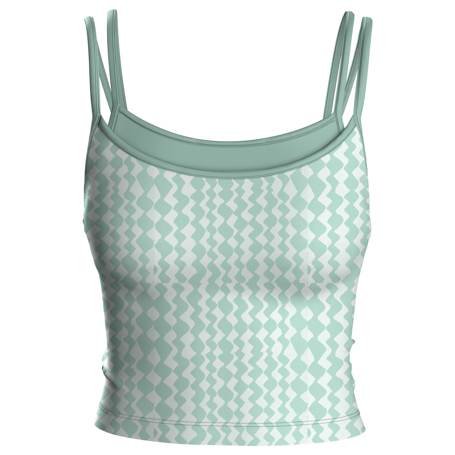 Blackbough Swim Women's White Gemini Double-layer Tankini Top / Peppermint Jacquard In White
