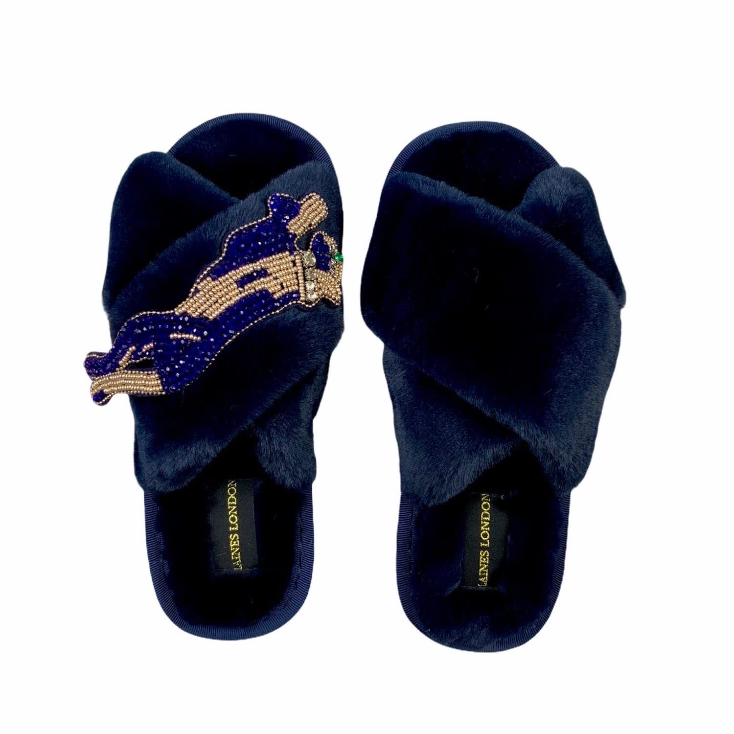 navy slippers