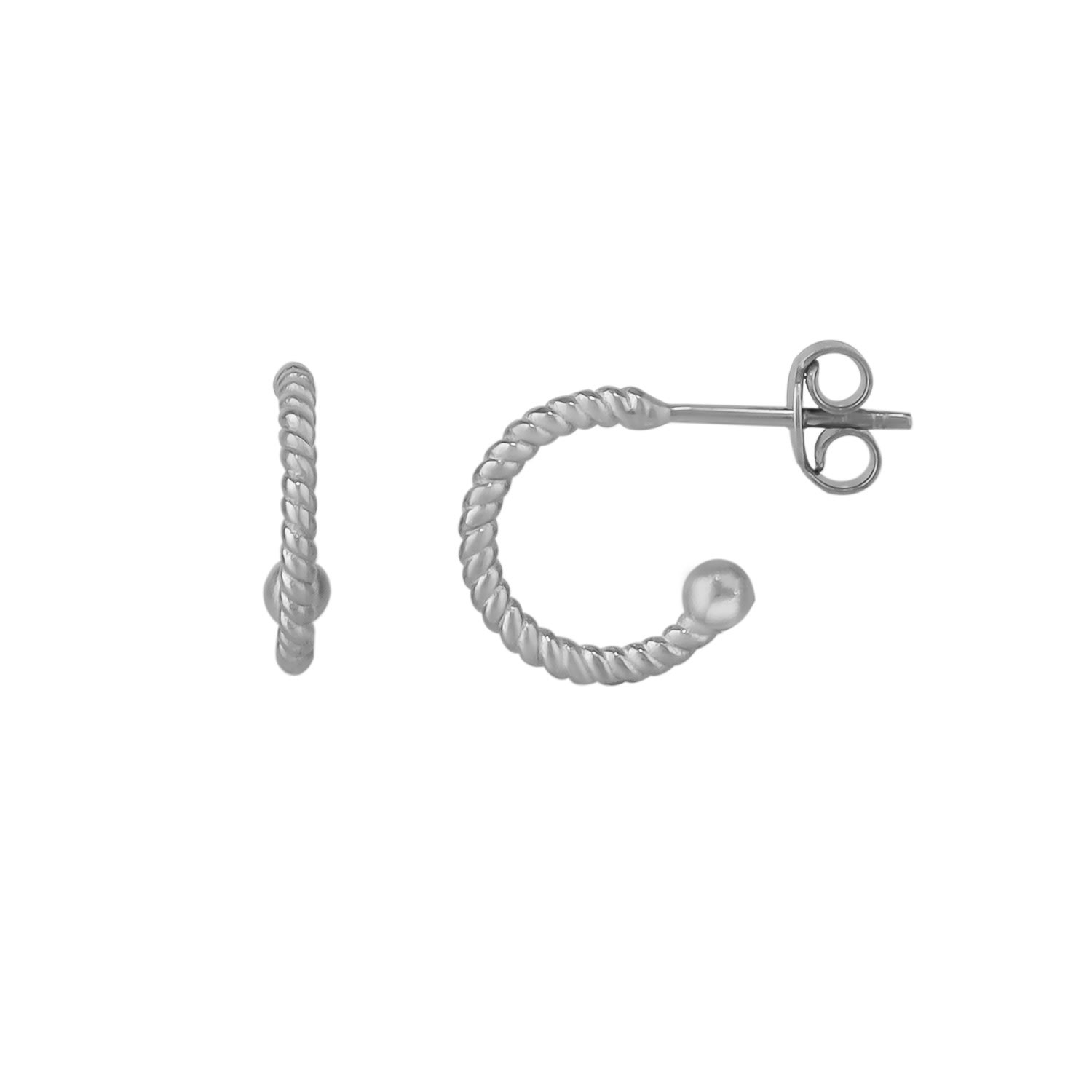 Women’s Twisted Bead End Sterling Silver Earrings - Silver Spero London