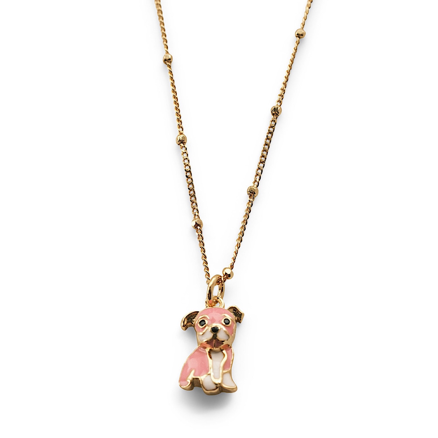 Cloud Haven Women's Pink / Purple / Gold  Mini Bulldog Sweetie Pendant In Bubblegum Pink