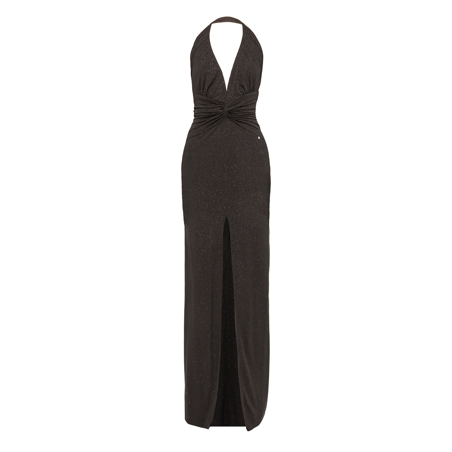 Women's Backless Glitter Maxi Dress Black | Extra Small | Nissa