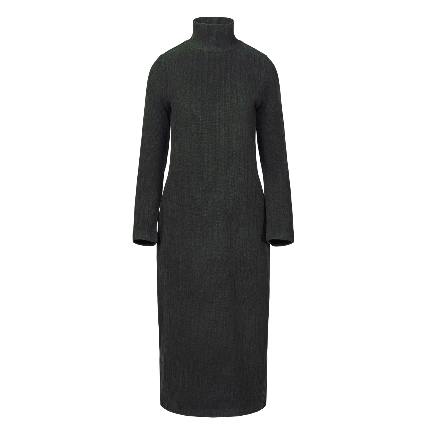 Women’s Green Long-Sleeved Turtleneck Dress - Elegance Meets Comfort Medium Oh!Zuza Night & Day