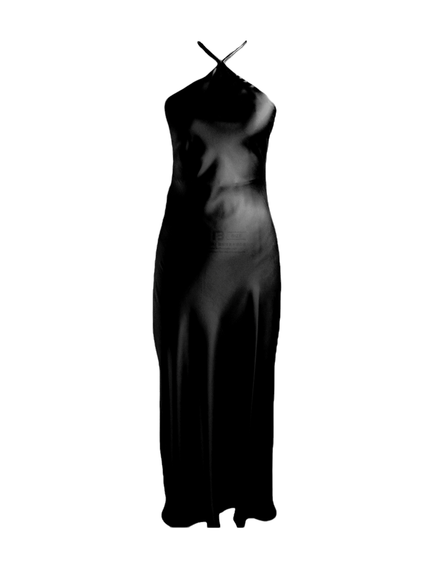 00'S Backless Silk Halter Dress - Black, Anaphe