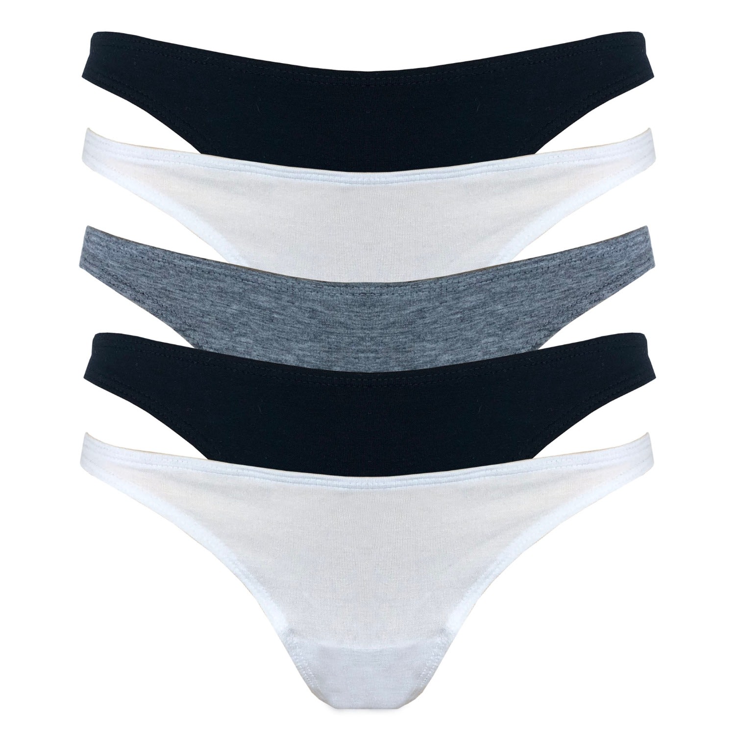 Women’s Mixed Organic Bamboo Thong - Pack Of 5 Extra Small Rozenbroek