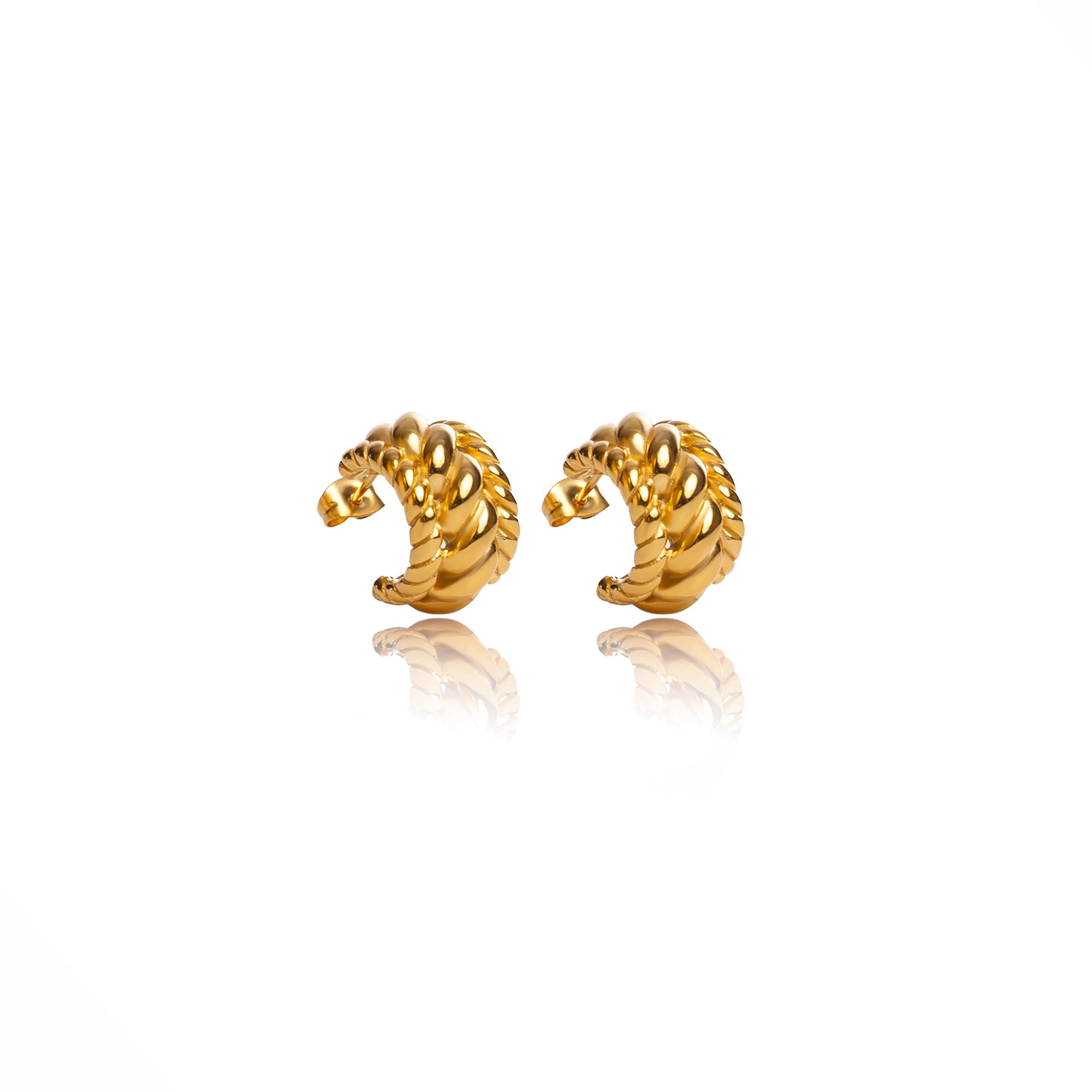 Tseatjewelry Women's Gold Capri Hoop Earrings
