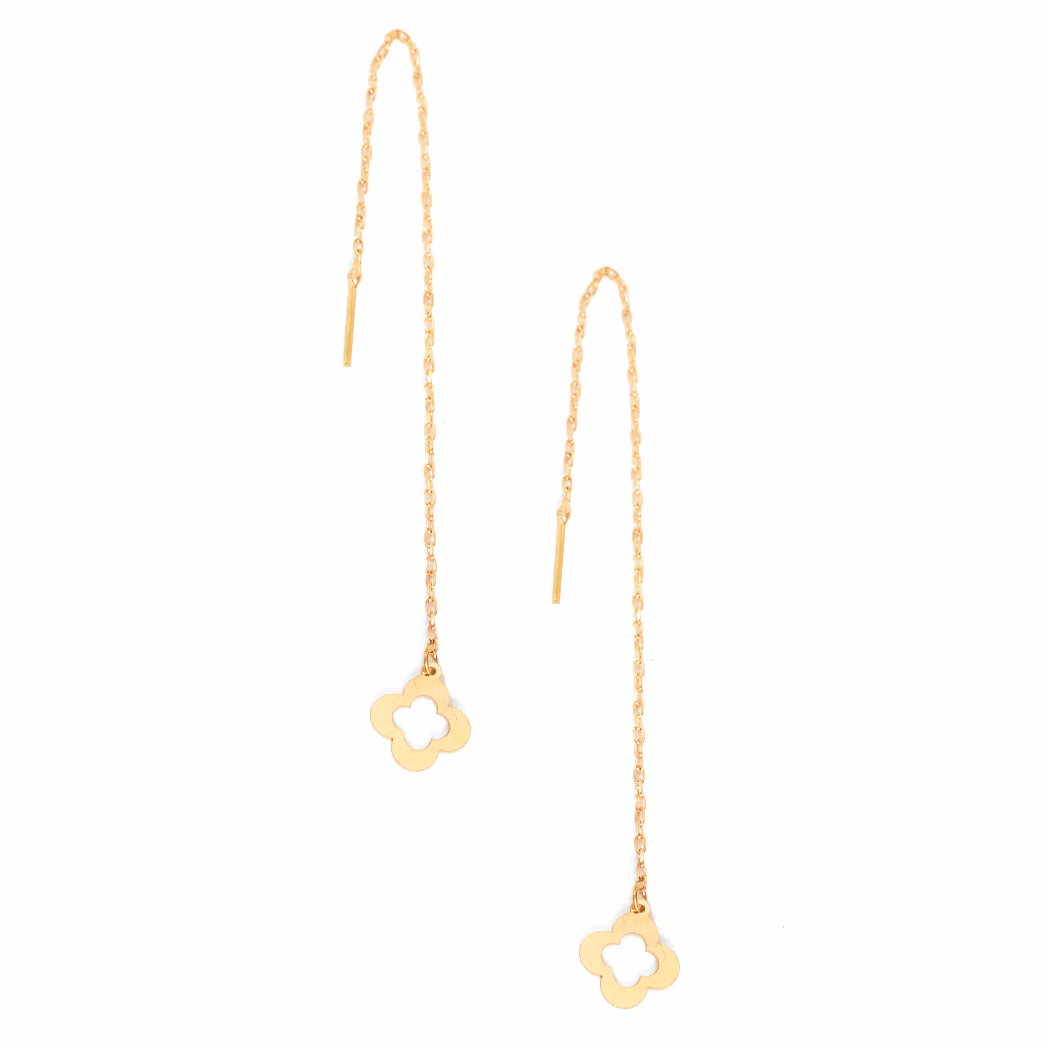 Women’s Clover Threader Earrings Gold Sarvin