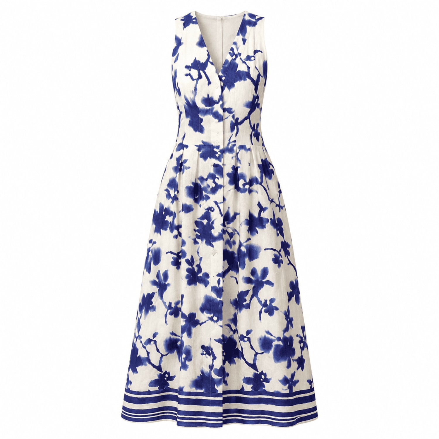 Women's Zeta Sleeveless V Neck Midi Dress