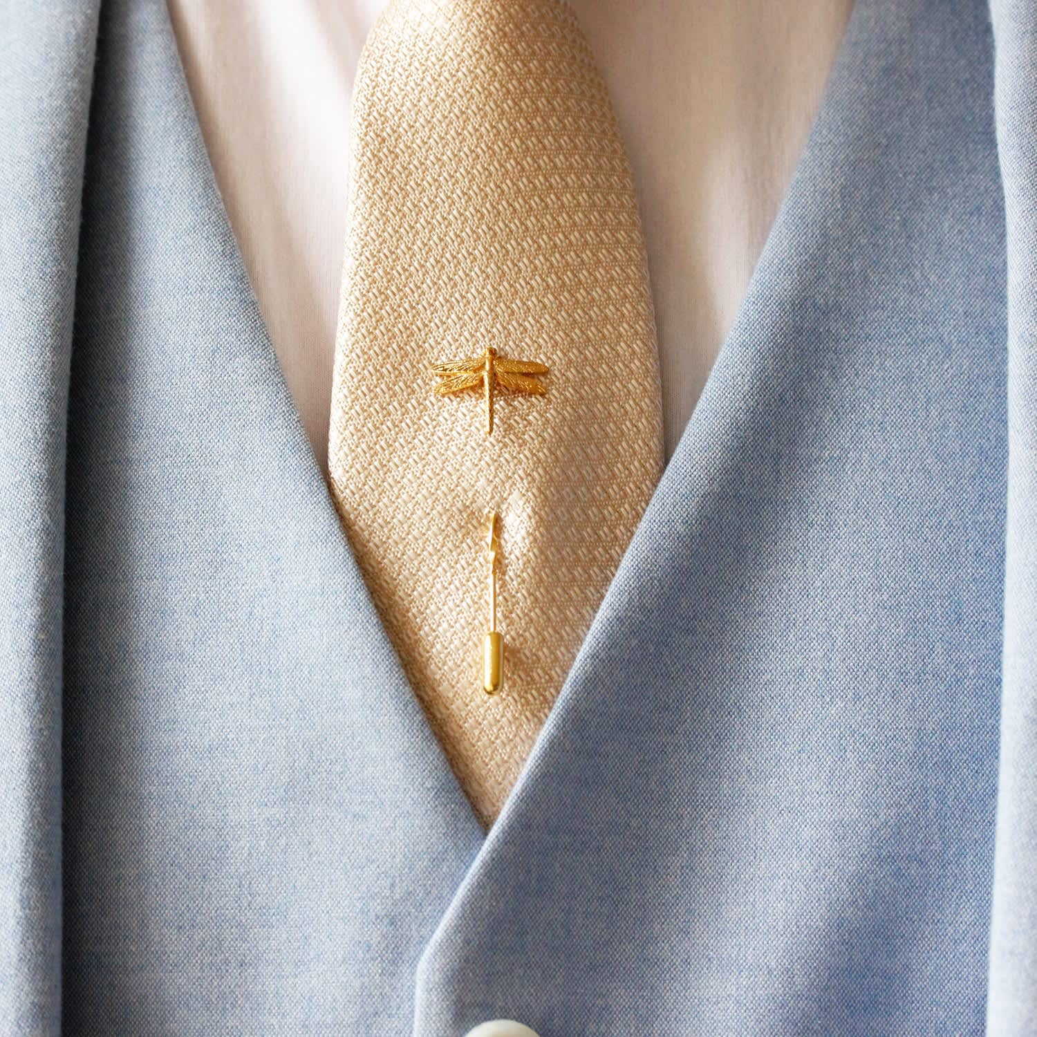 Men's Dragonfly Tie Pin/Twist Tie Pin – Gold | Lee Renee