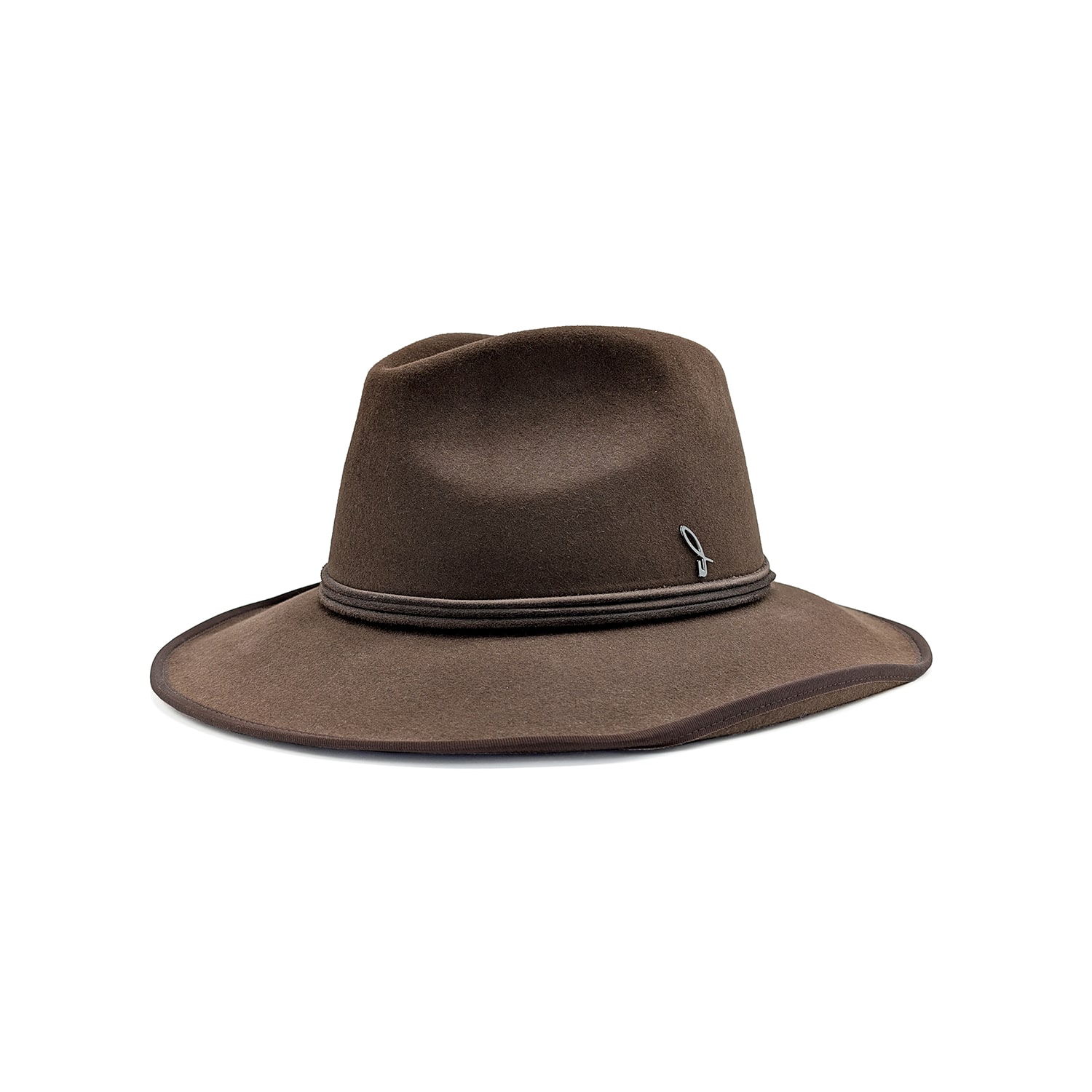 Doria 1905 Men's Brown Smooth Lapin Felt Western Drop Hat In Brown