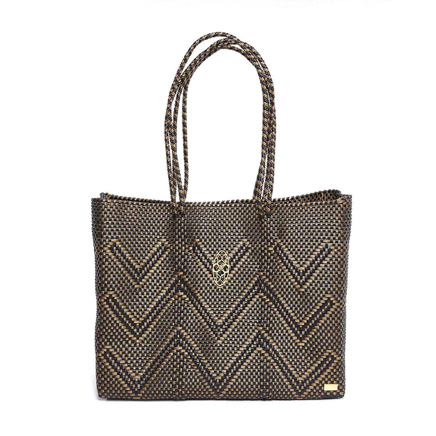 Women’s Black Chevron Travel Tote Bag With Clutch Lolas Bag