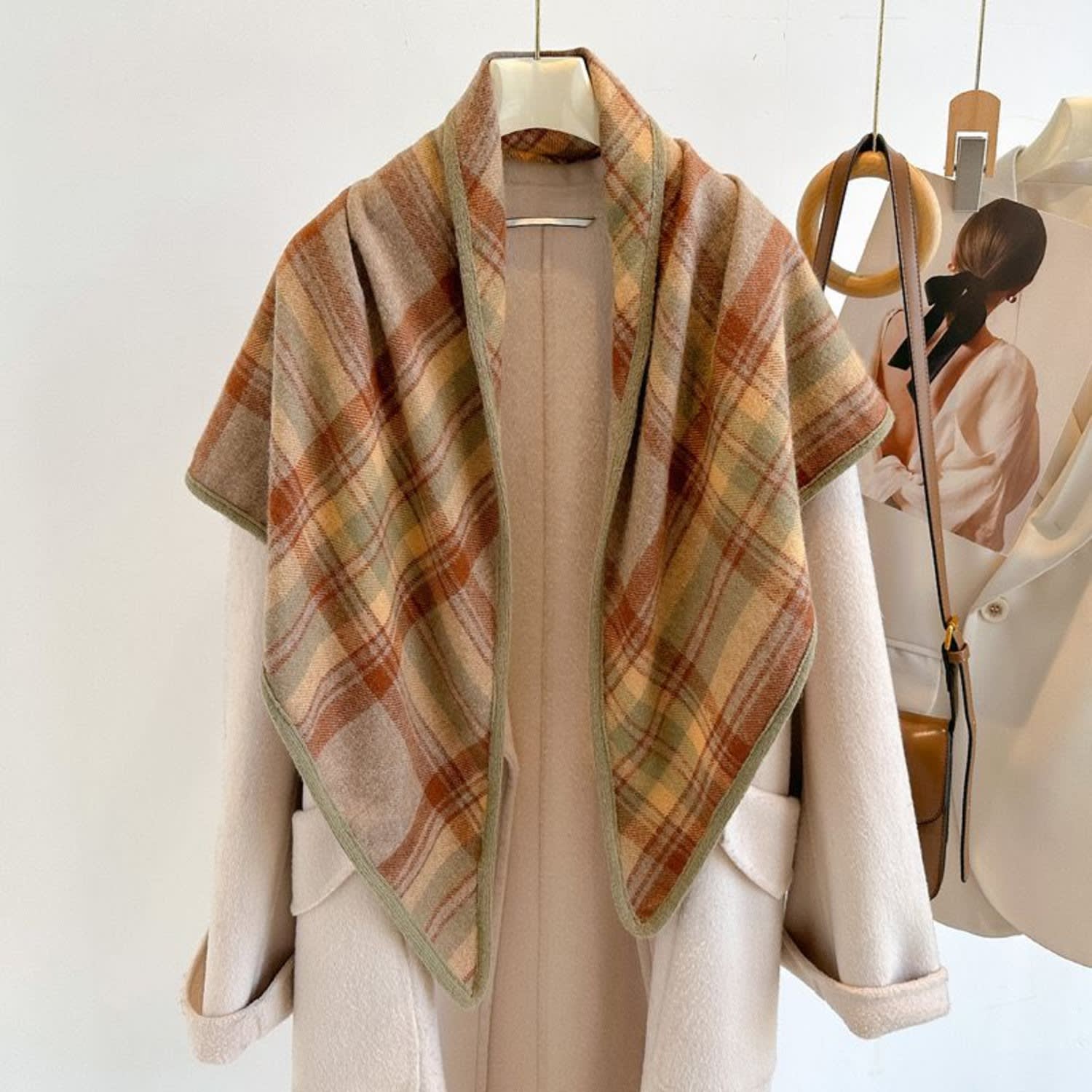 Saachi Women's Grey Wool Triangle Scarf In Neutral