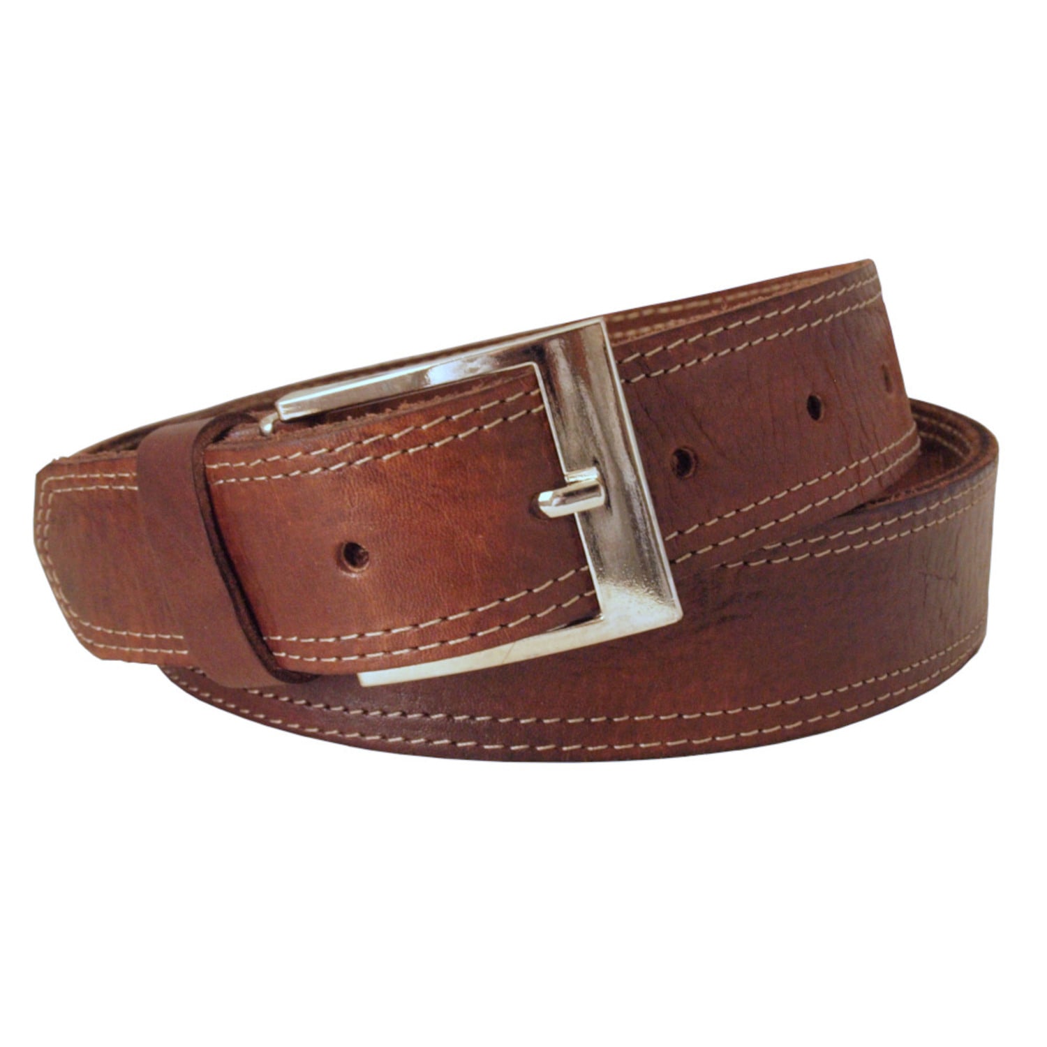 Berber Leather Men's Brown Leather Belt - Wide Width In Brown